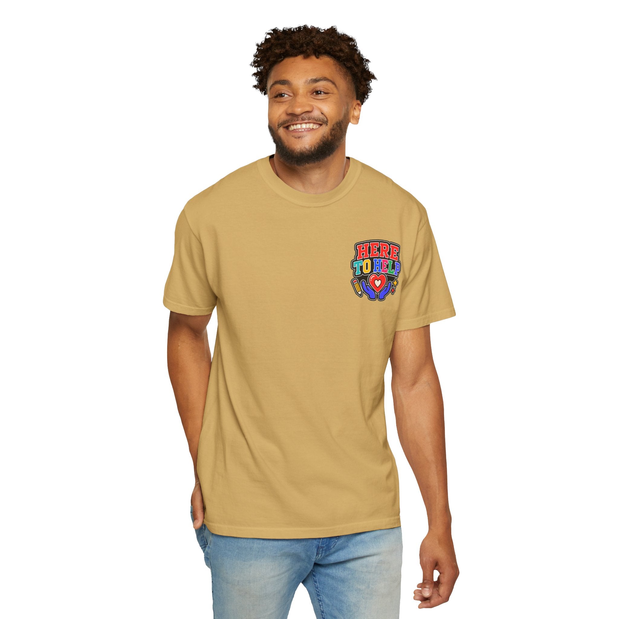 Here to Help School Support Staff Comfort Colors® Tee 🍎✏️