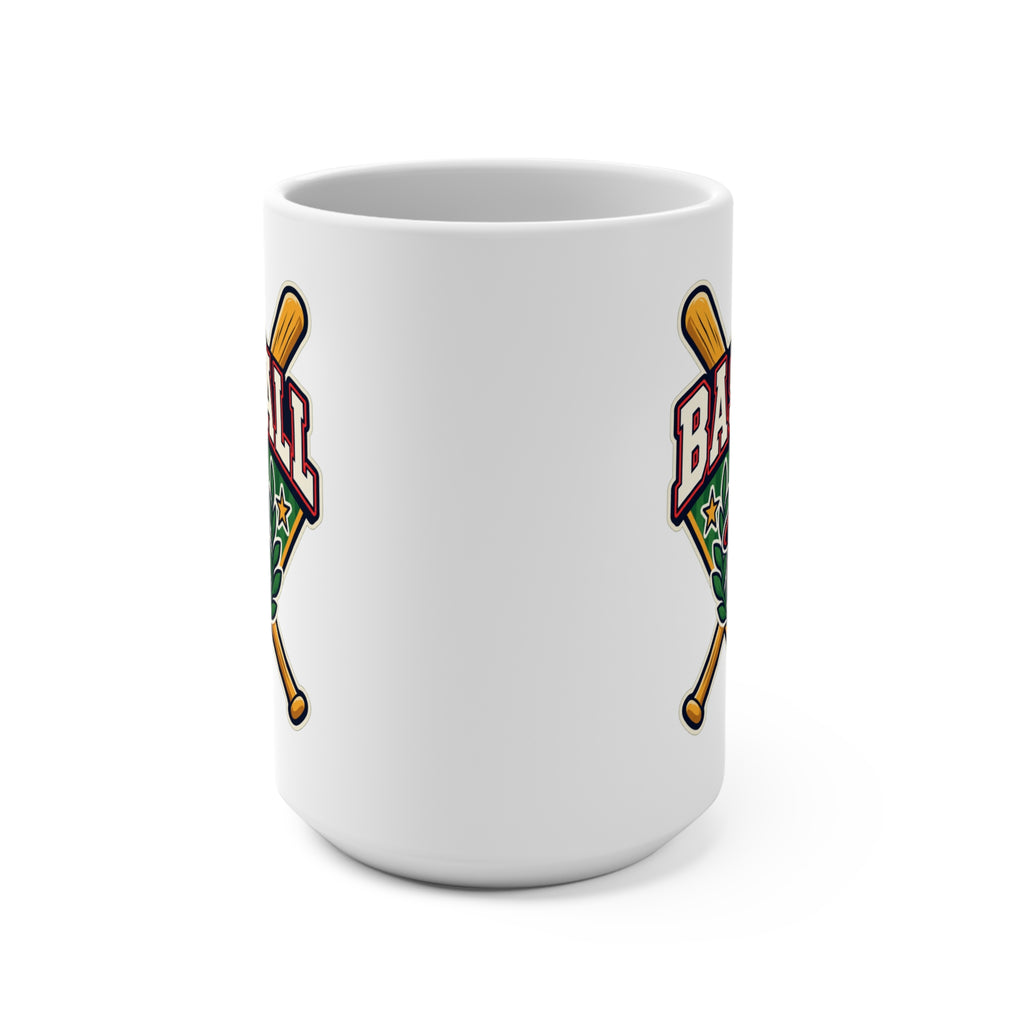 Baseball Heart and Cap Mug – Heart Ball & Crossed Bats Coffee Cup