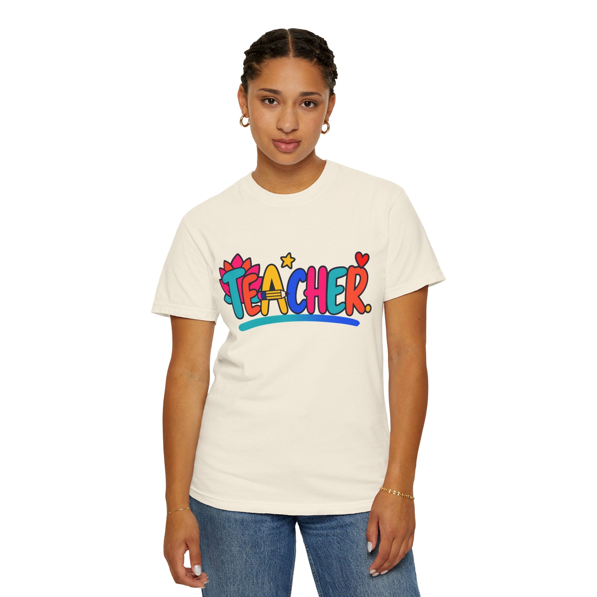 Colorful Teacher Comfort Colors® Heavyweight Tee 🍎✏️