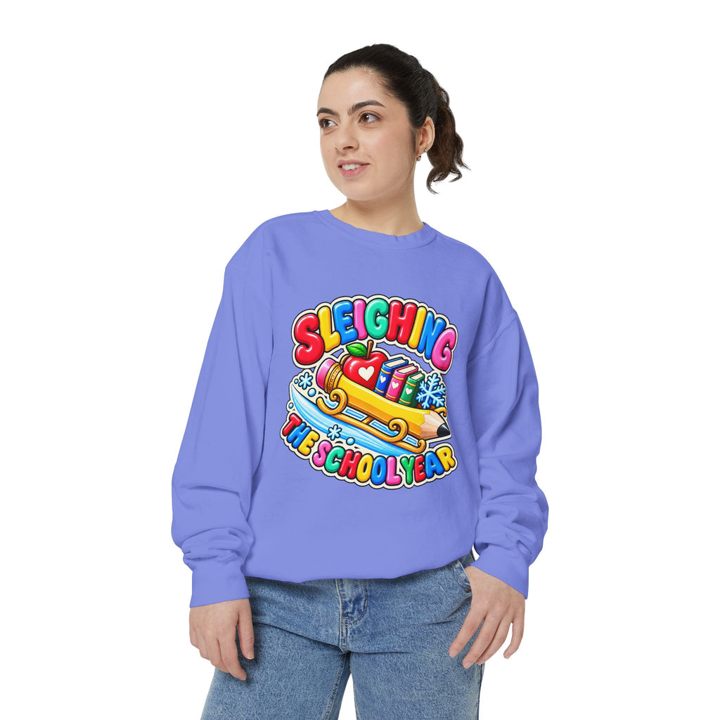 Sleighing the School Year Christmas Sweatshirt 📚🍎❄️