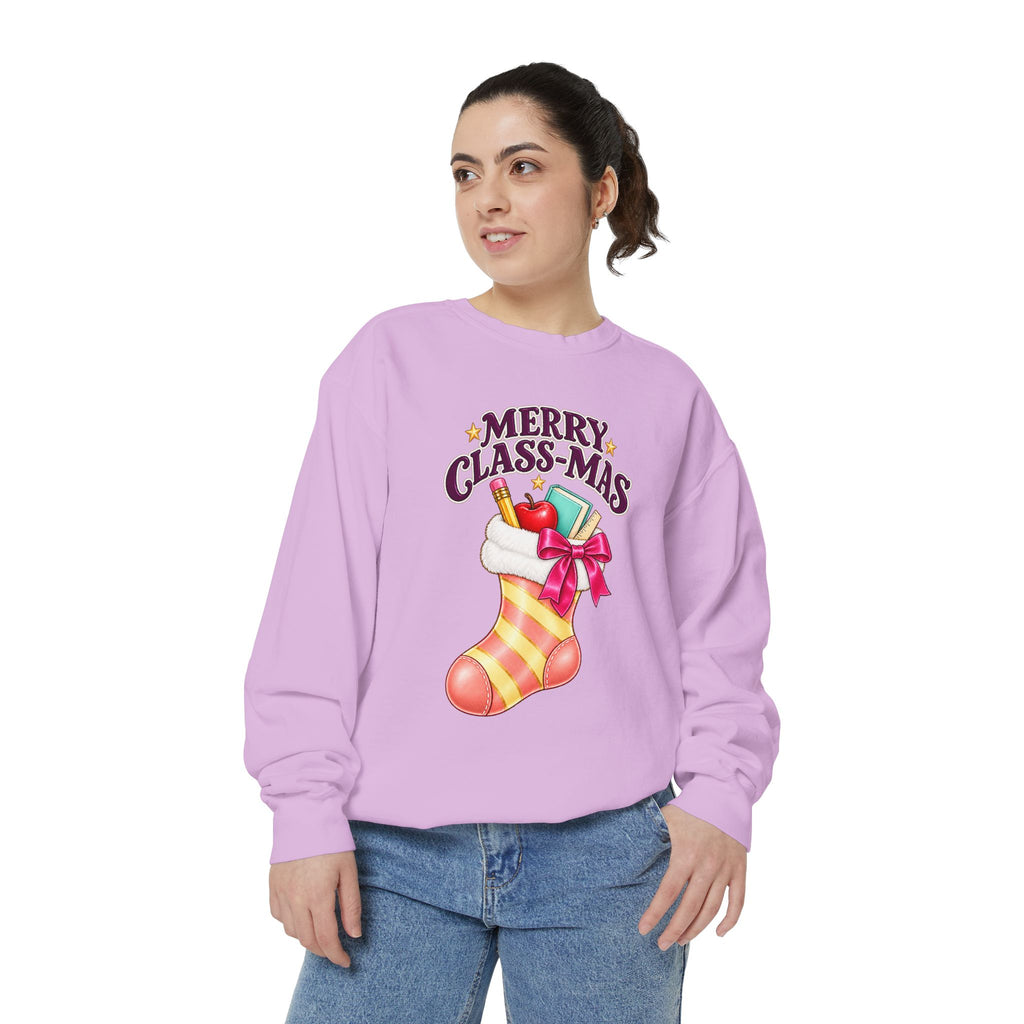 Merry Class-mas Sweatshirt – Cute Christmas Stocking Teacher Holiday Sweater