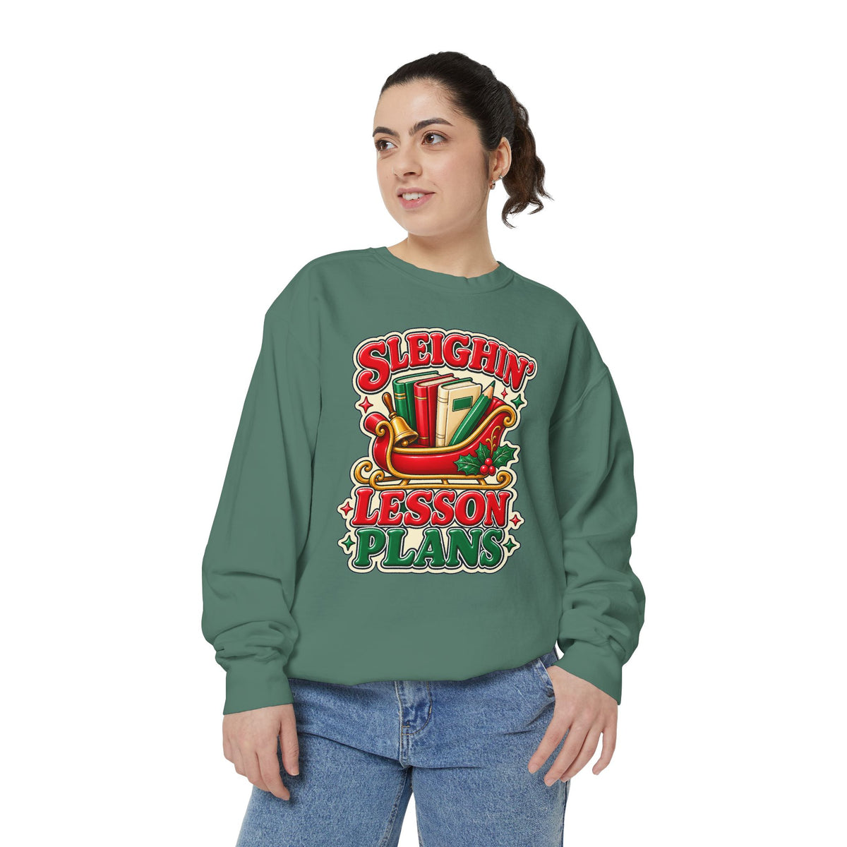 Sleighin’ Lesson Plans Christmas Teacher Sweatshirt