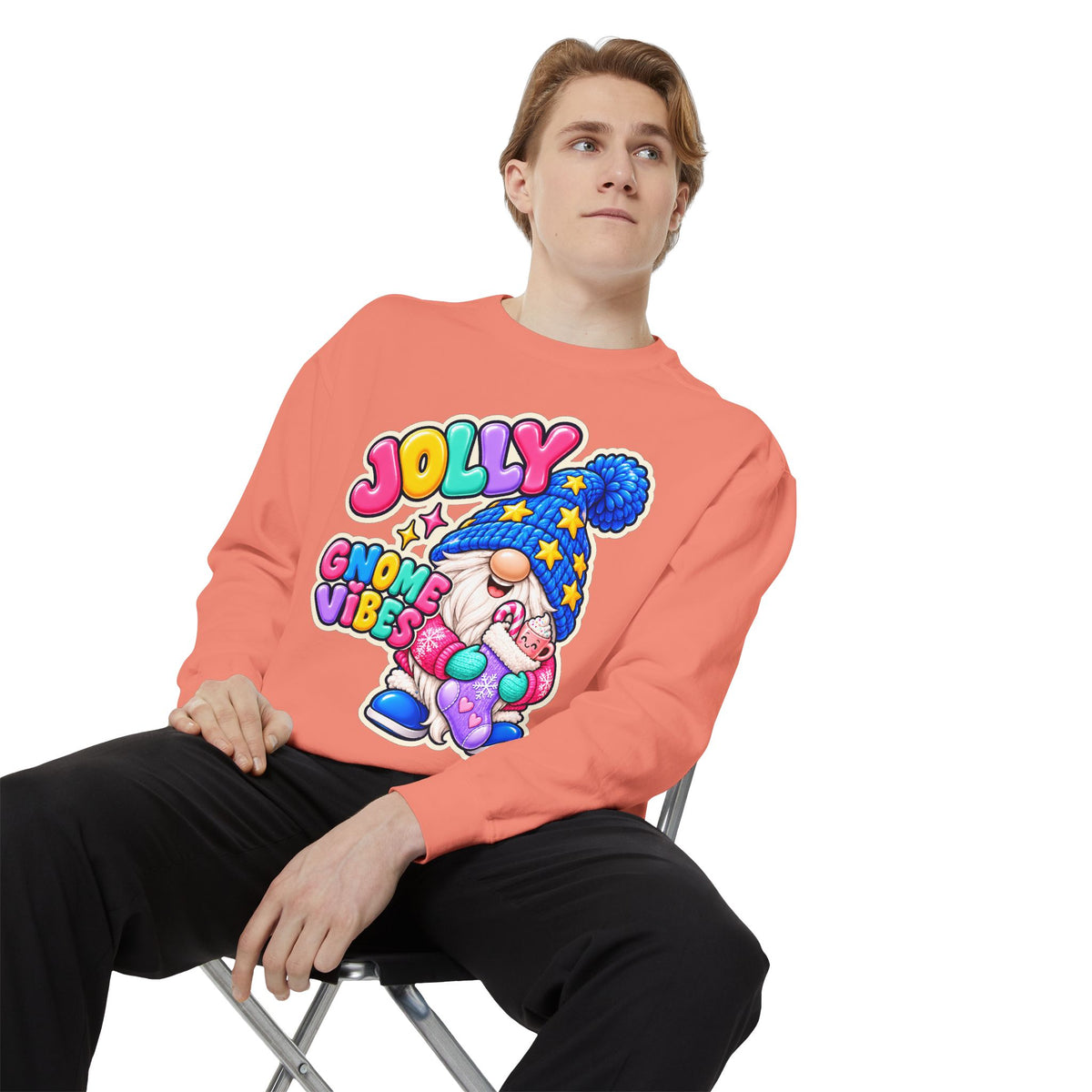 Jolly Gnome Vibes Christmas Sweatshirt