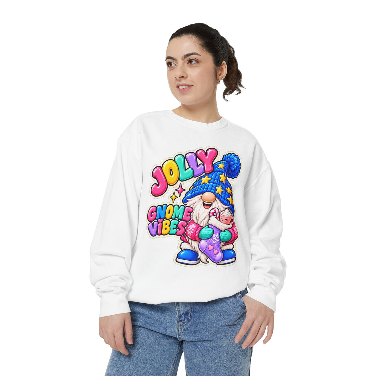 Jolly Gnome Vibes Christmas Sweatshirt