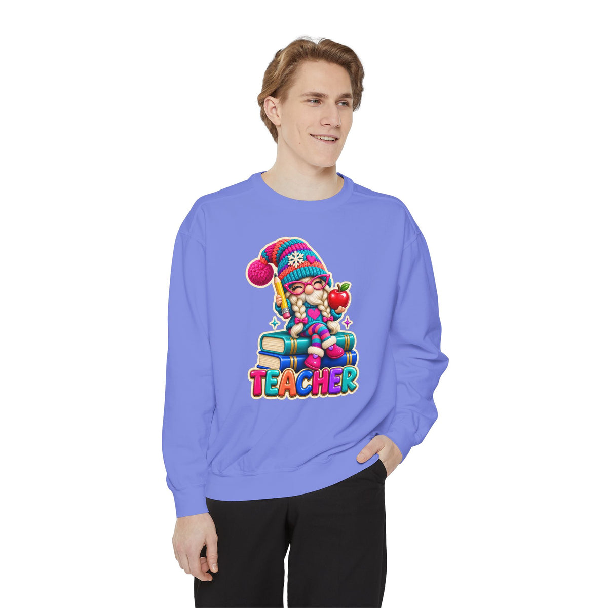 Teacher Gnome Book Lover Holiday Sweatshirt