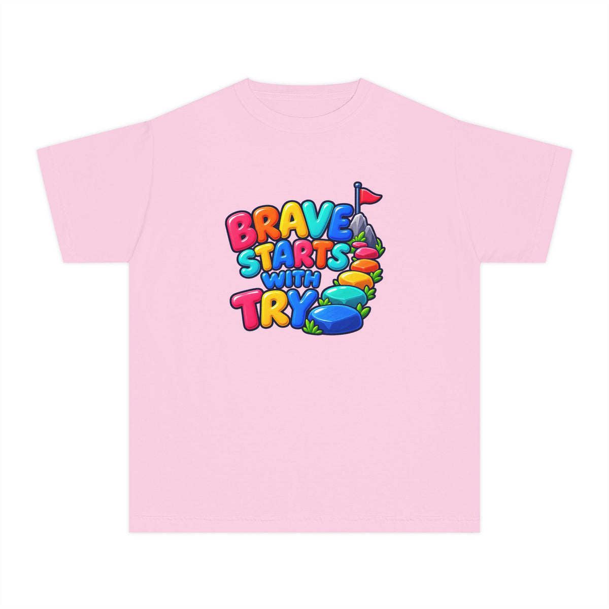 🏔️ Brave Starts With Try Youth Tee