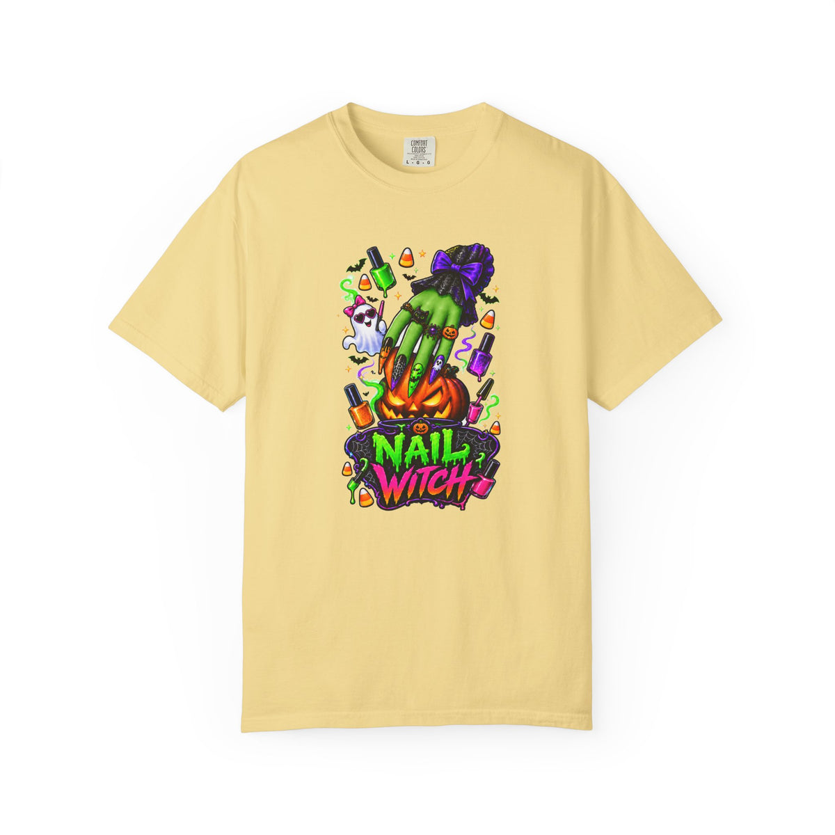 Nail Witch Halloween Tee – Adult Unisex Nail Tech & Beauty Salon Shirt