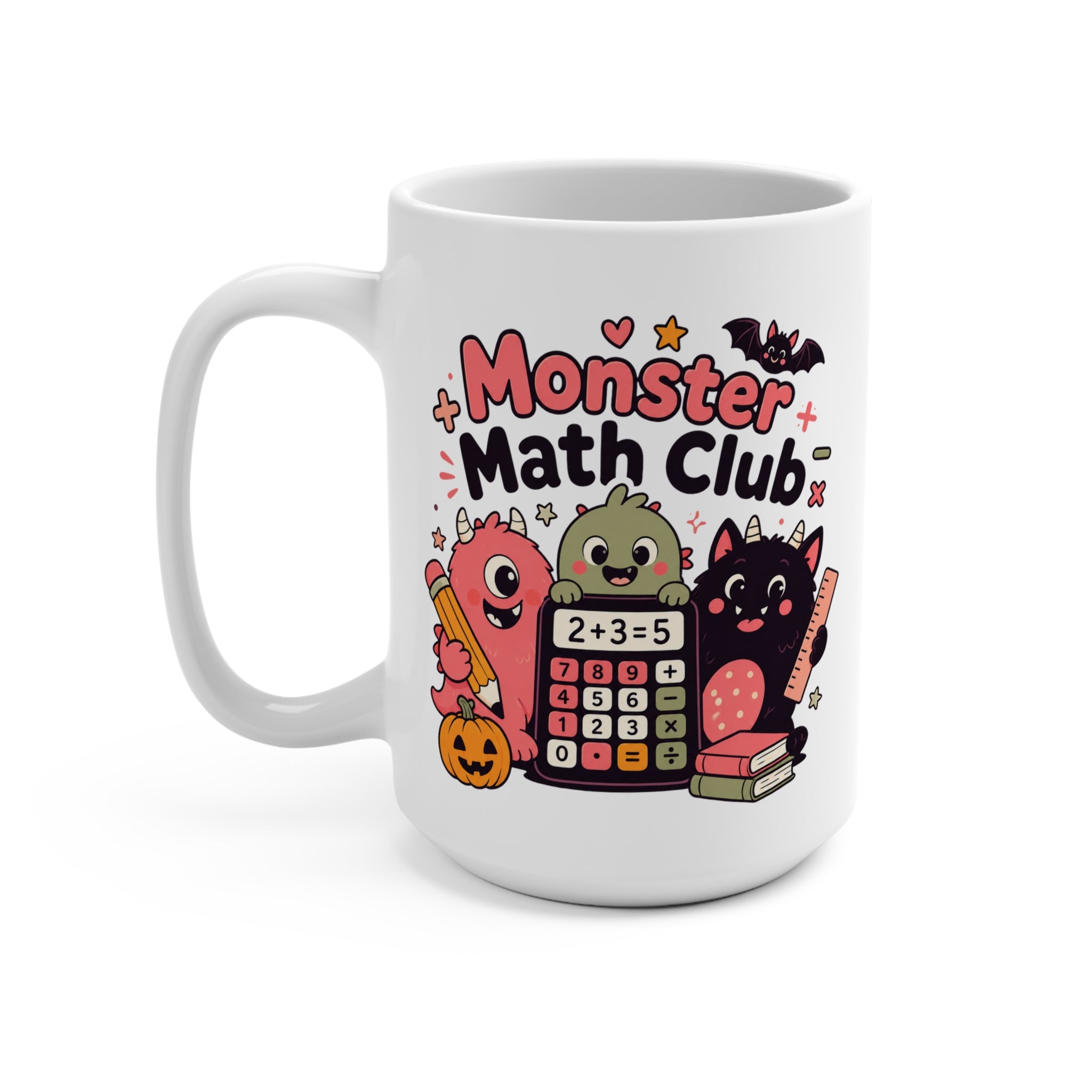 Monster Math Club Mug - Cute Halloween Math Coffee Cup - Funny Teacher Gift for Students, Math Lovers and Classroom Friends