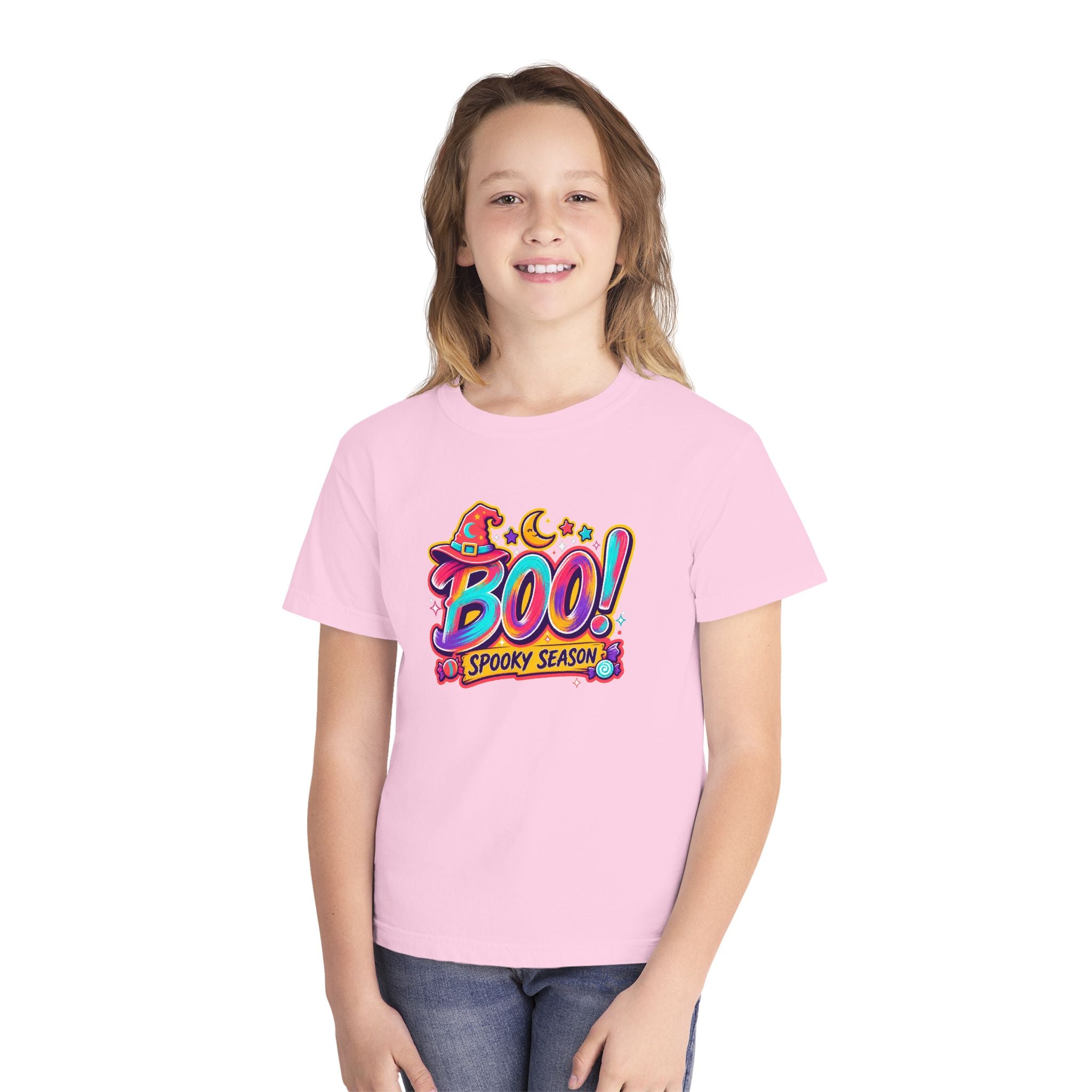 🎃 BOO! Spooky Season Youth Retro Tee ✨