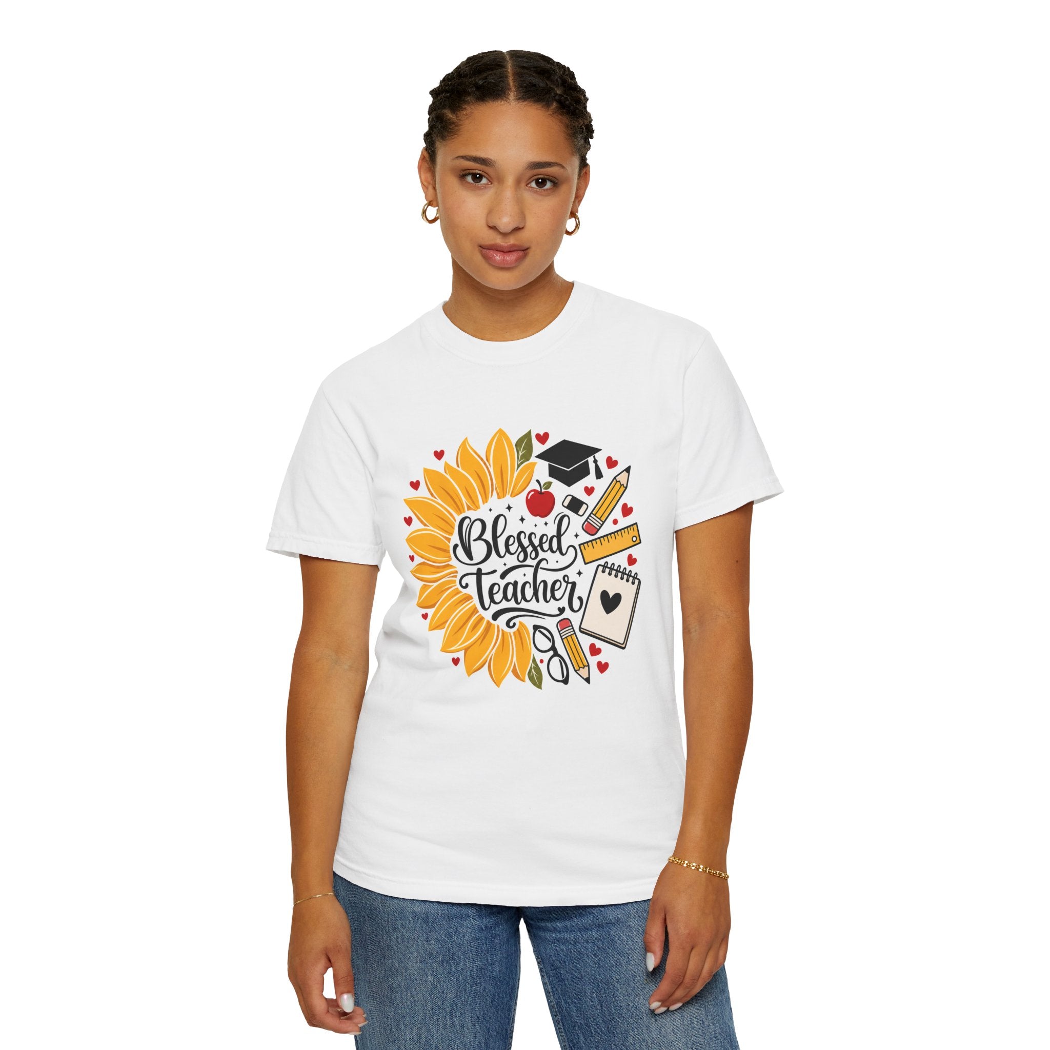 Blessed Teacher Heavyweight Tee 🌻📚✏️