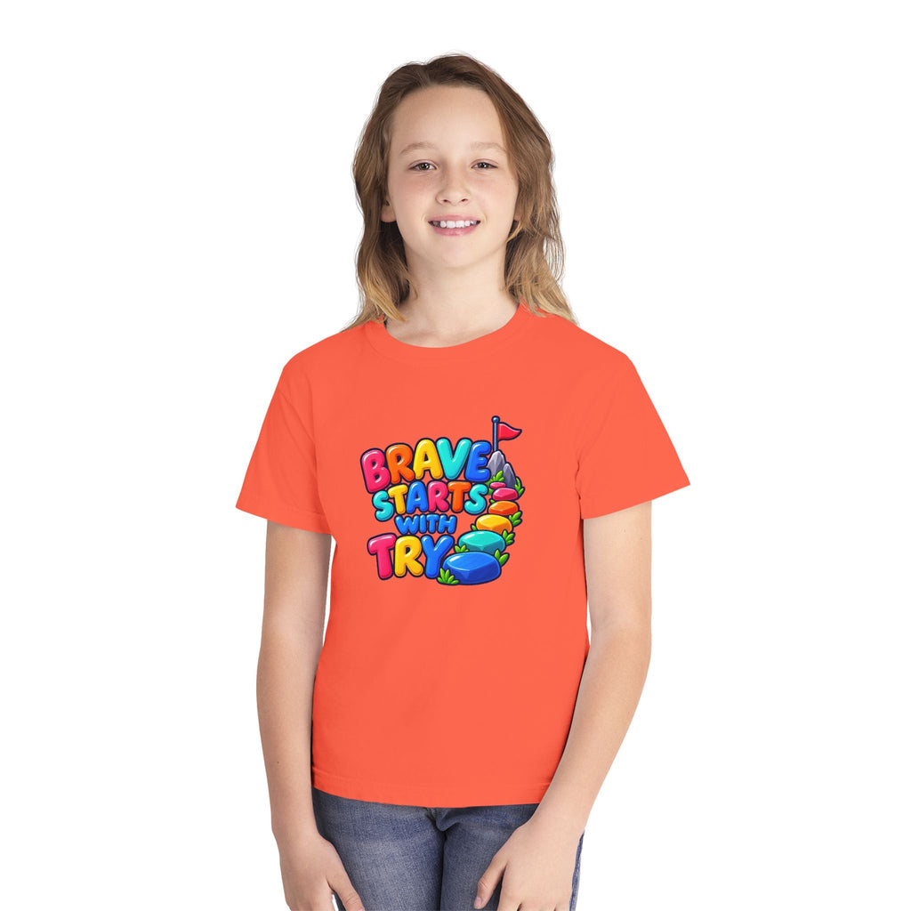 🏔️ Brave Starts With Try Youth Tee