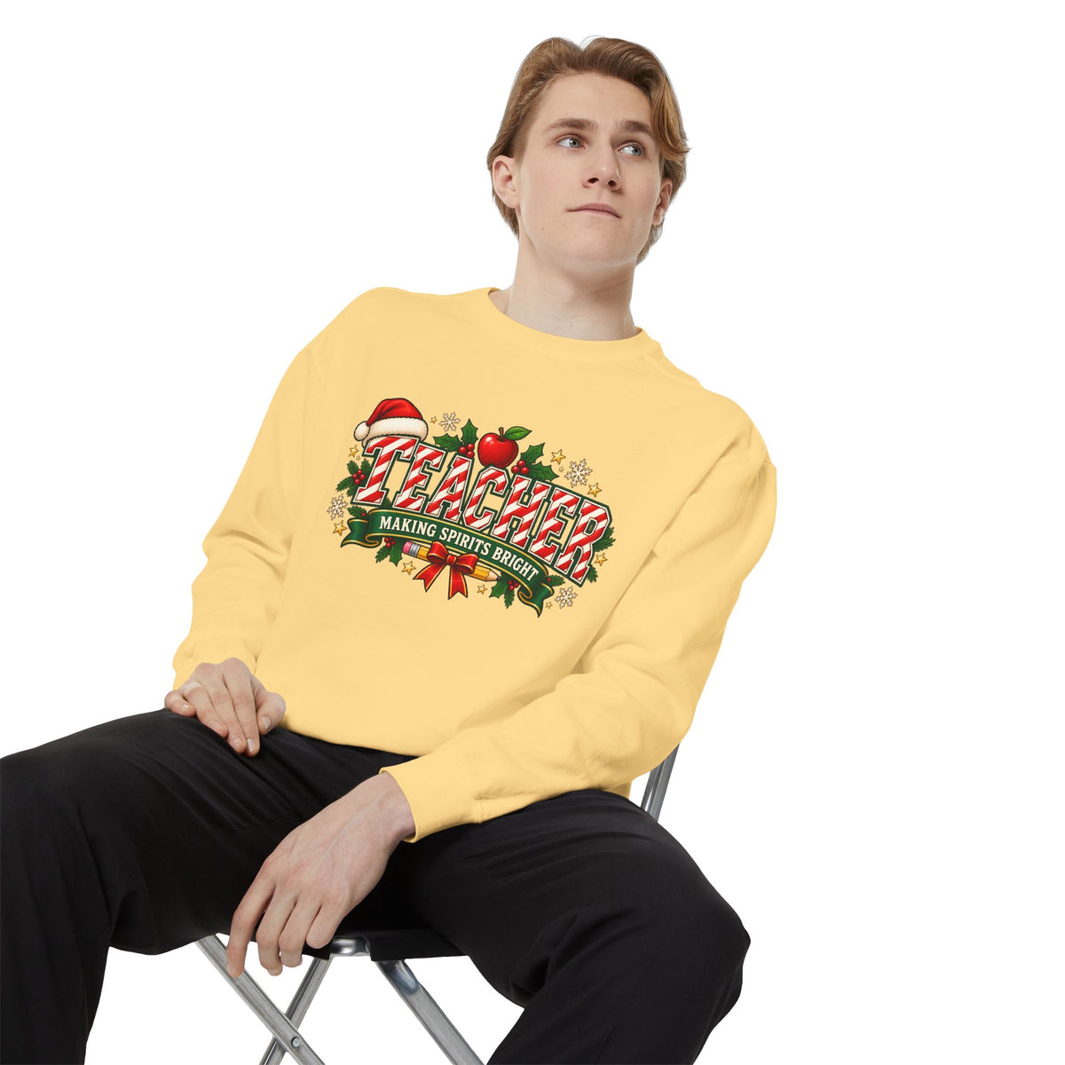 Teacher Making Spirits Bright Christmas Sweatshirt