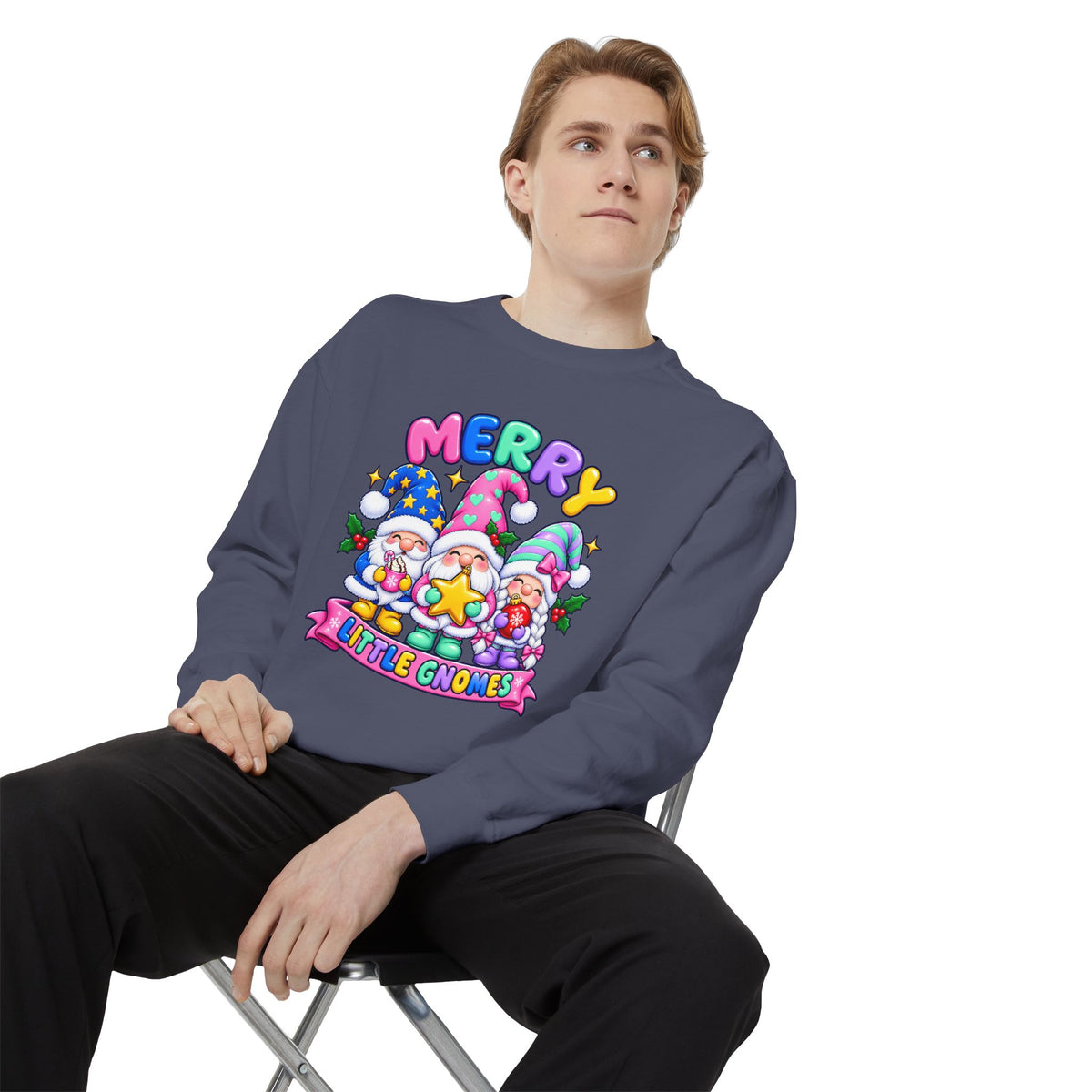 Merry Little Gnomes Sweatshirt Cute Christmas Holiday Crewneck
