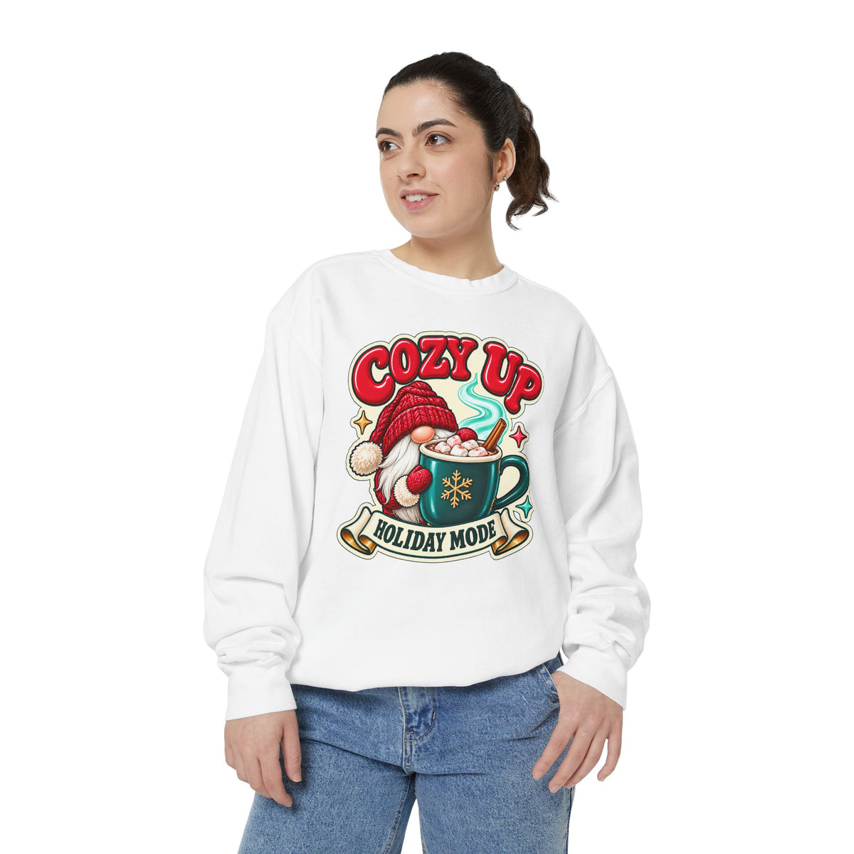 Cozy Up Christmas Mode Gnome Cocoa Sweatshirt