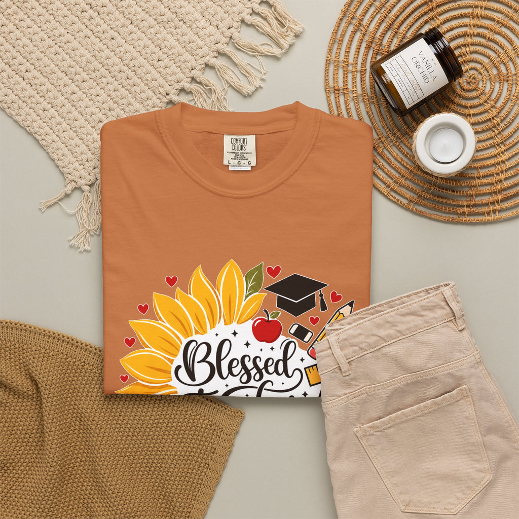 Blessed Teacher Heavyweight Tee 🌻📚✏️