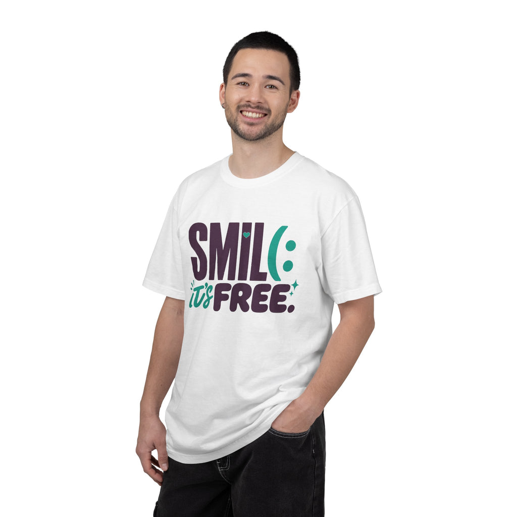 SMIL(: IT’S FREE. Plum & Teal Garment-Dyed Graphic Tee