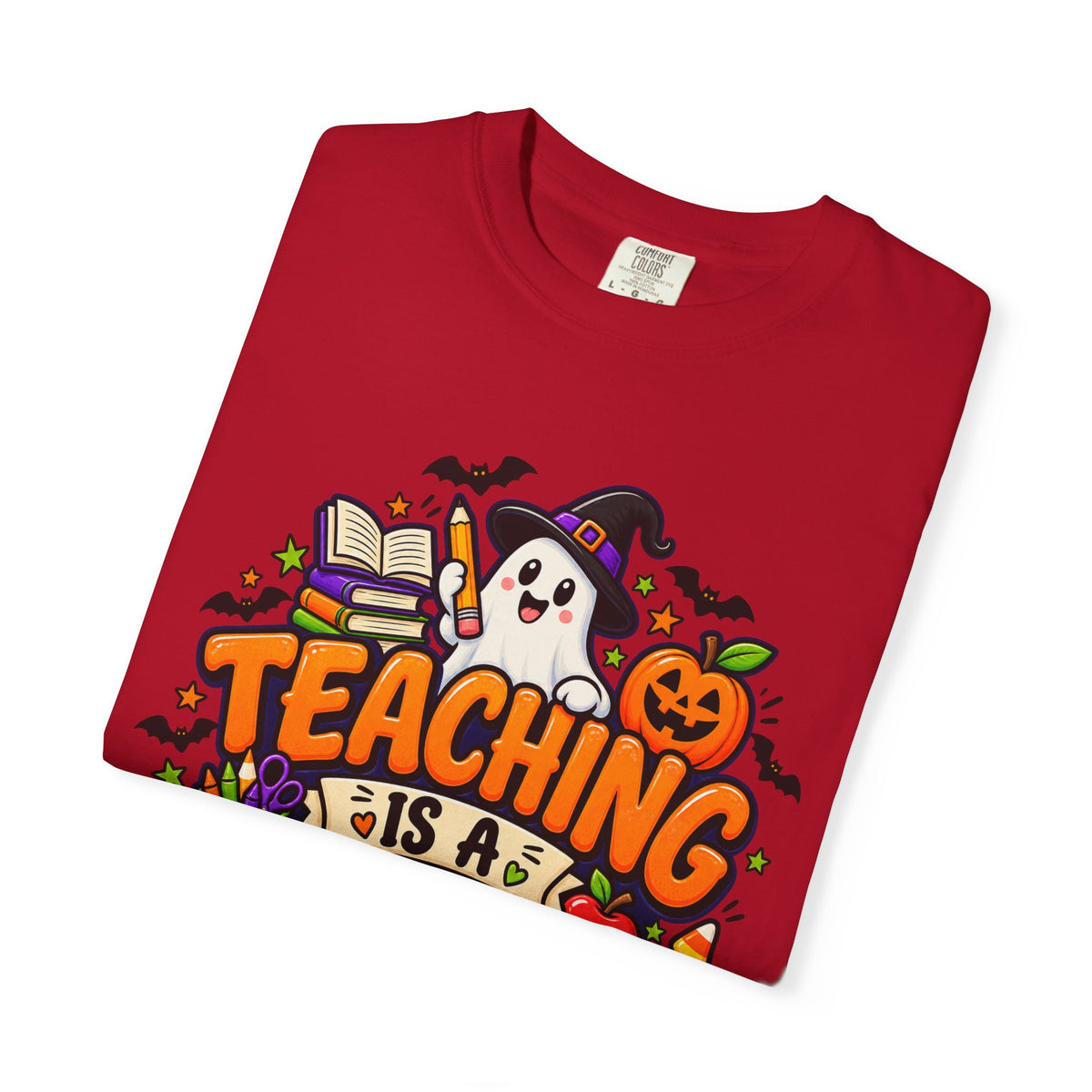 Teaching Is a Treat Halloween T-Shirt — Cute Ghost & Pumpkin Teacher Tee