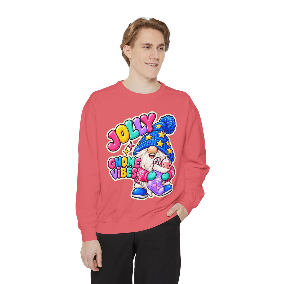 Jolly Gnome Vibes Christmas Sweatshirt