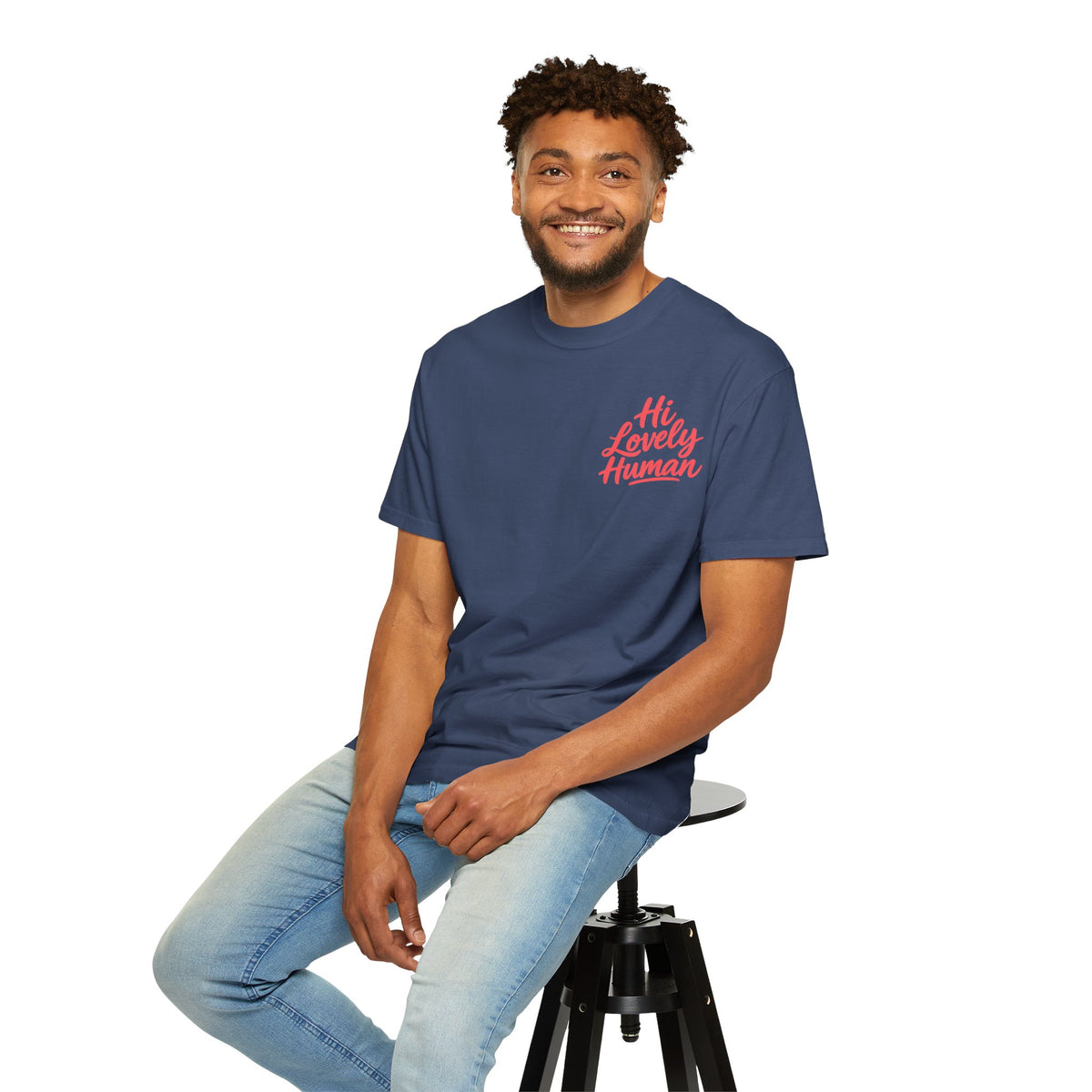 Hi Lovely Human Navy Garment-Dyed Comfort Colors® T-Shirt