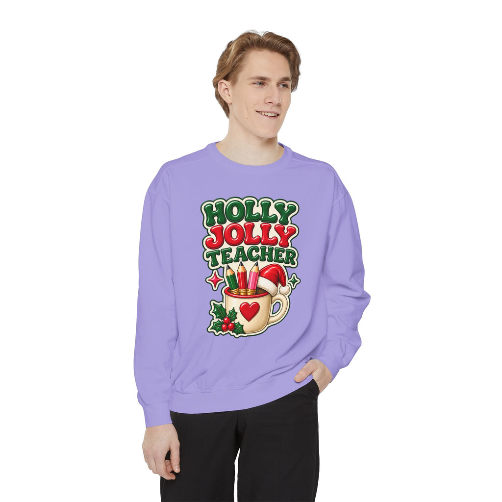 Holly Jolly Teacher Sweatshirt – Christmas Mug Holiday Teacher Gift
