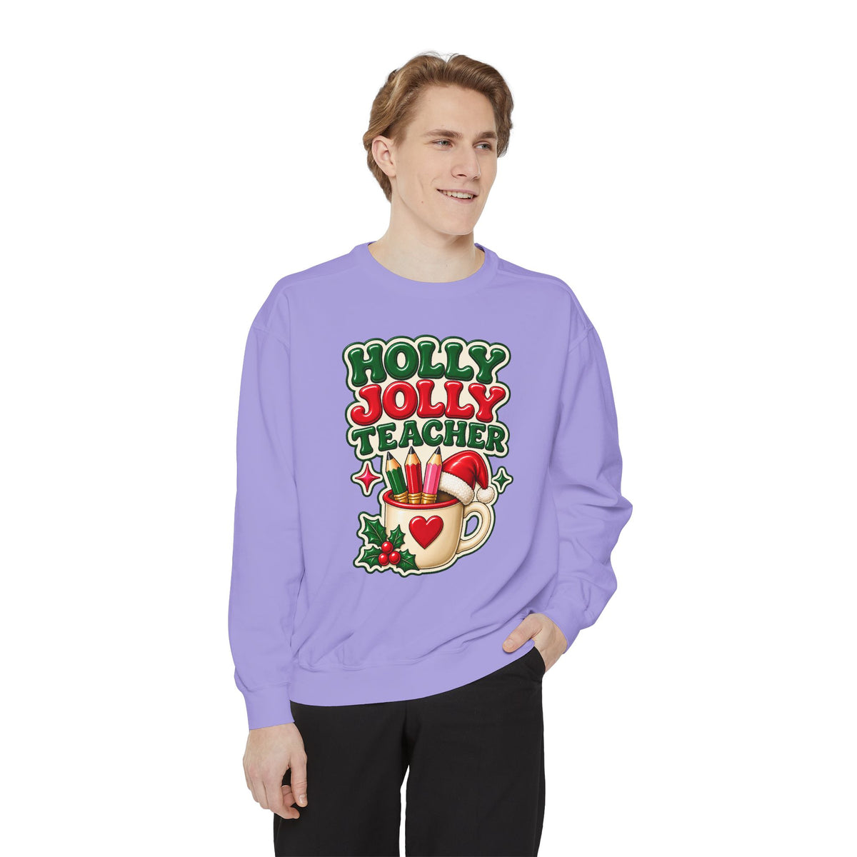 Holly Jolly Teacher Sweatshirt – Christmas Mug Holiday Teacher Gift
