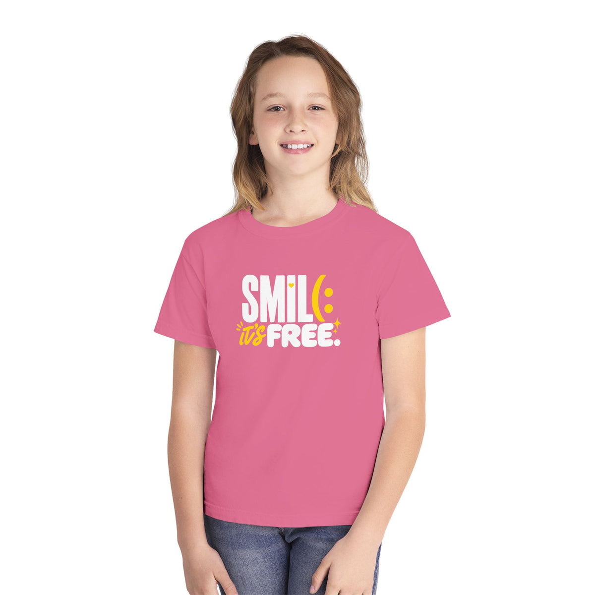 SMILE IT’S FREE! Youth Garment-Dyed Tee
