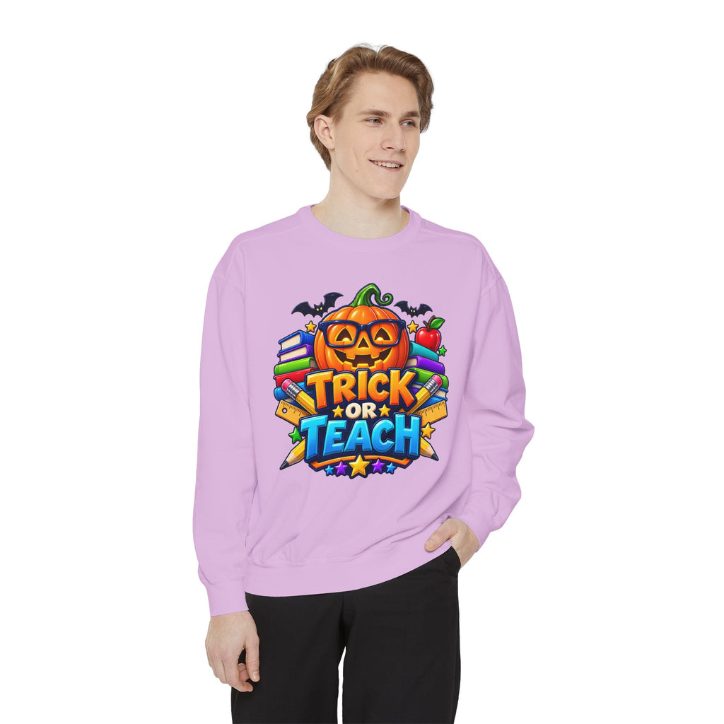 Trick or Teach Halloween Teacher Sweatshirt 🎃📚 | Pumpkin School Crewneck