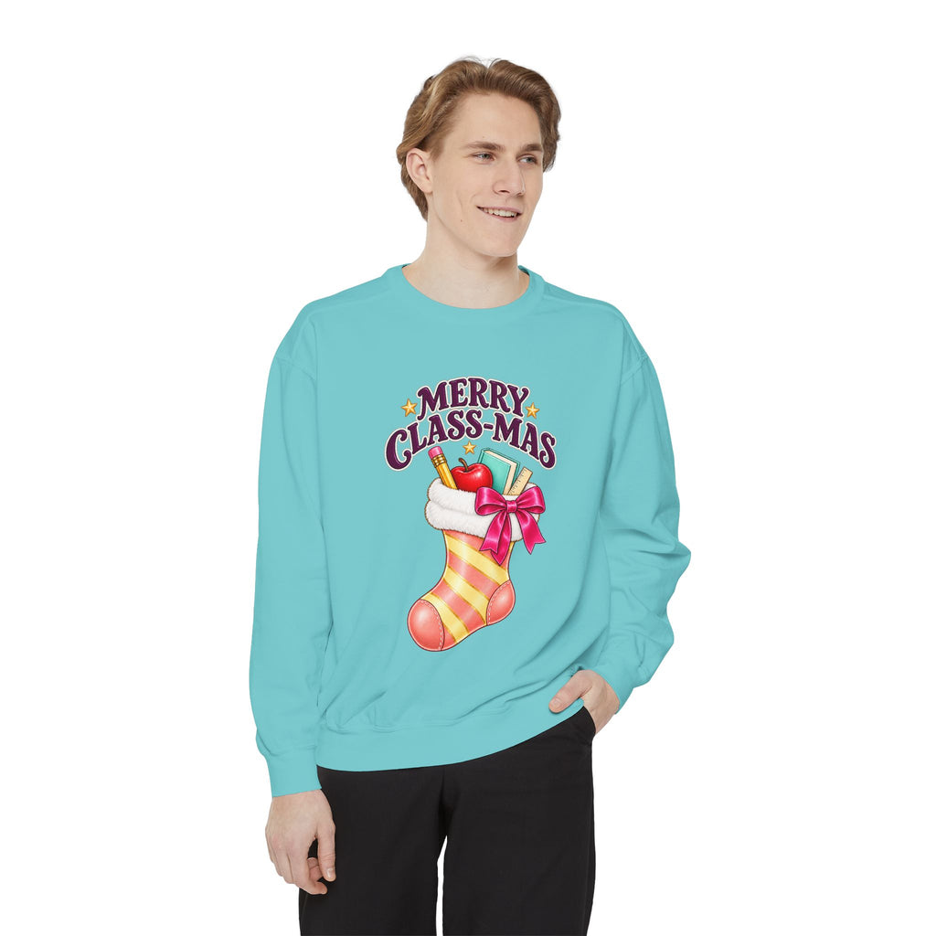 Merry Class-mas Sweatshirt – Cute Christmas Stocking Teacher Holiday Sweater