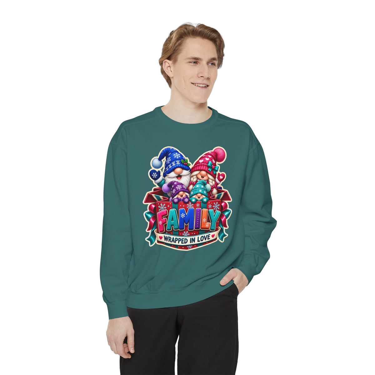 Family Wrapped in Gnome Love Christmas Sweatshirt