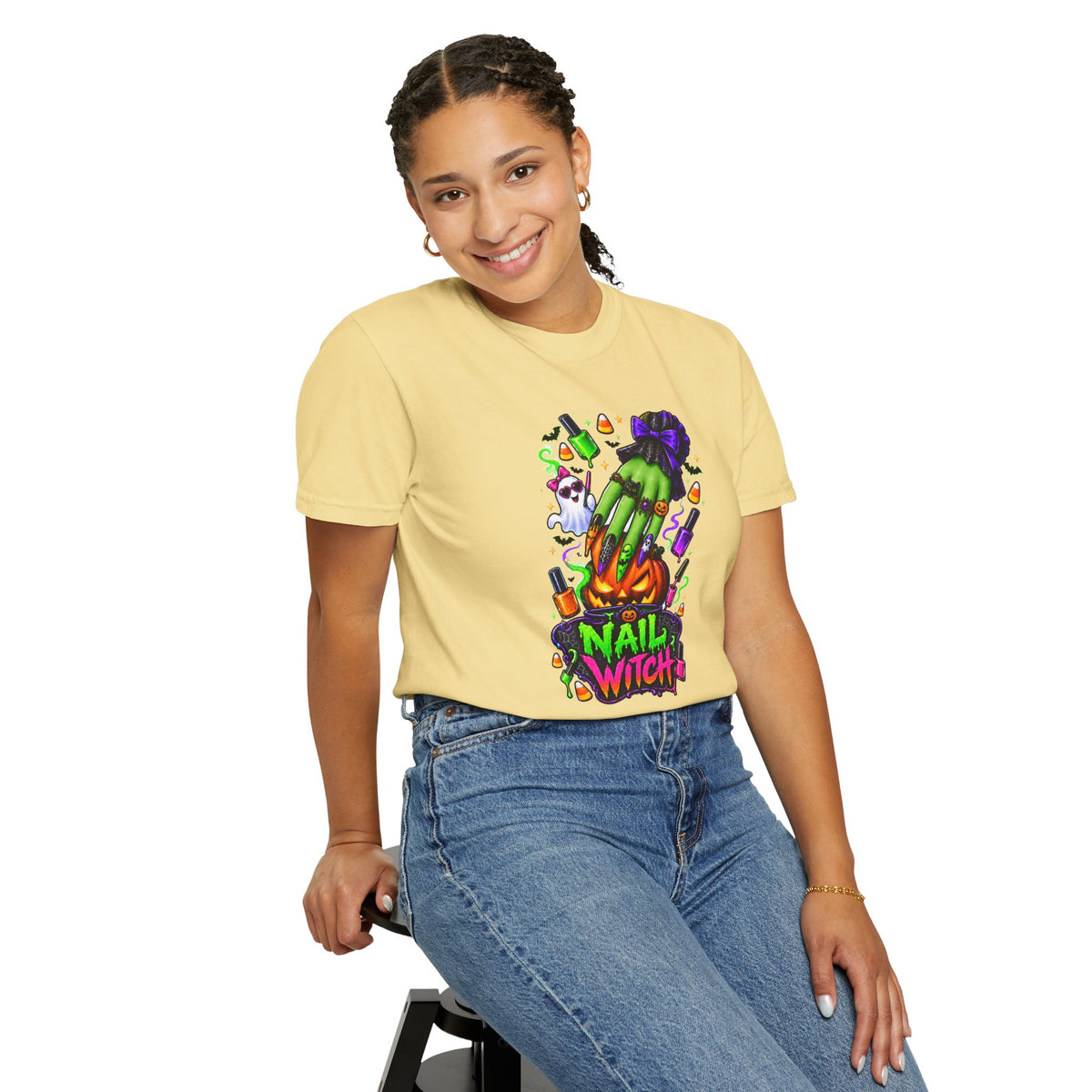 Nail Witch Halloween Tee – Adult Unisex Nail Tech & Beauty Salon Shirt