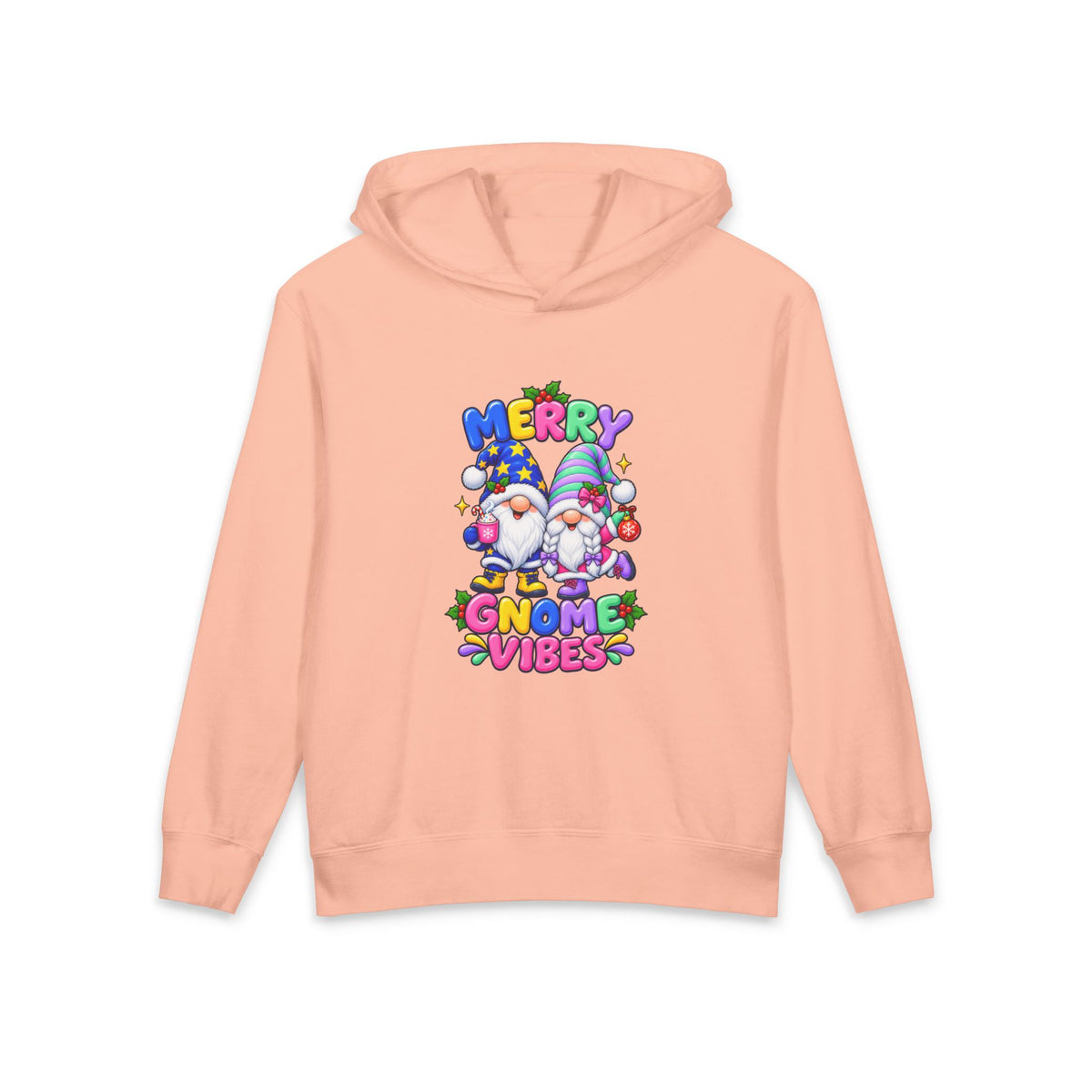 Merry Gnome Vibes Youth Christmas Hoodie