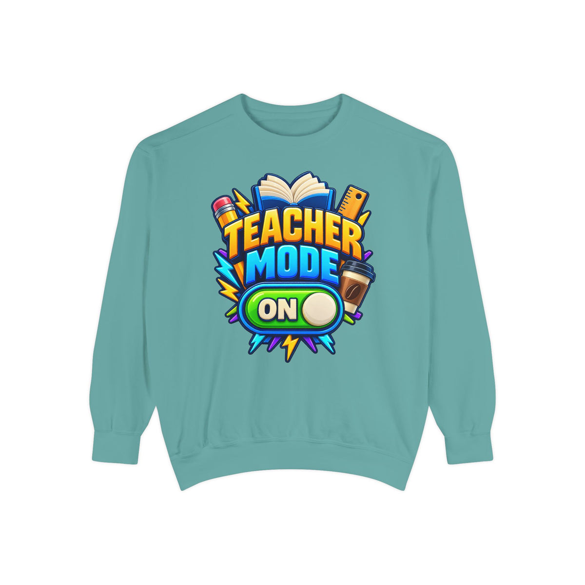 Teacher Mode On Sweatshirt 📚☕ | Funny Teacher Crewneck