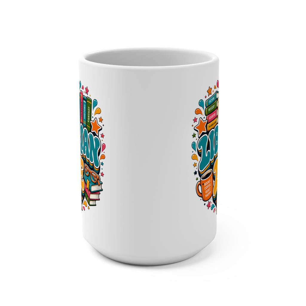Librarian Life Mug - Colorful Book Lover Coffee Cup - Librarian Gift - Library Staff and Reading Teacher Present