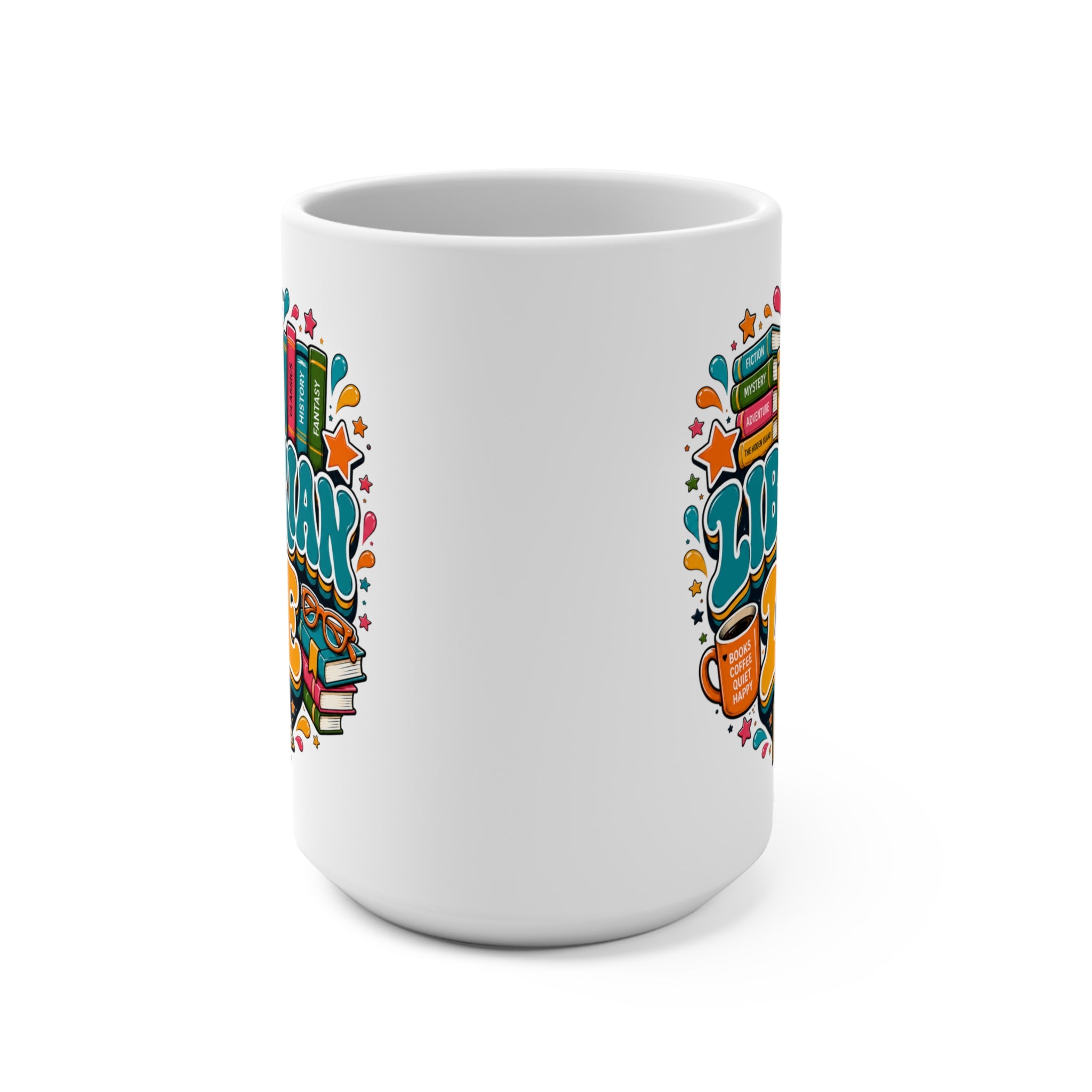 Librarian Life Mug - Colorful Book Lover Coffee Cup - Librarian Gift - Library Staff and Reading Teacher Present