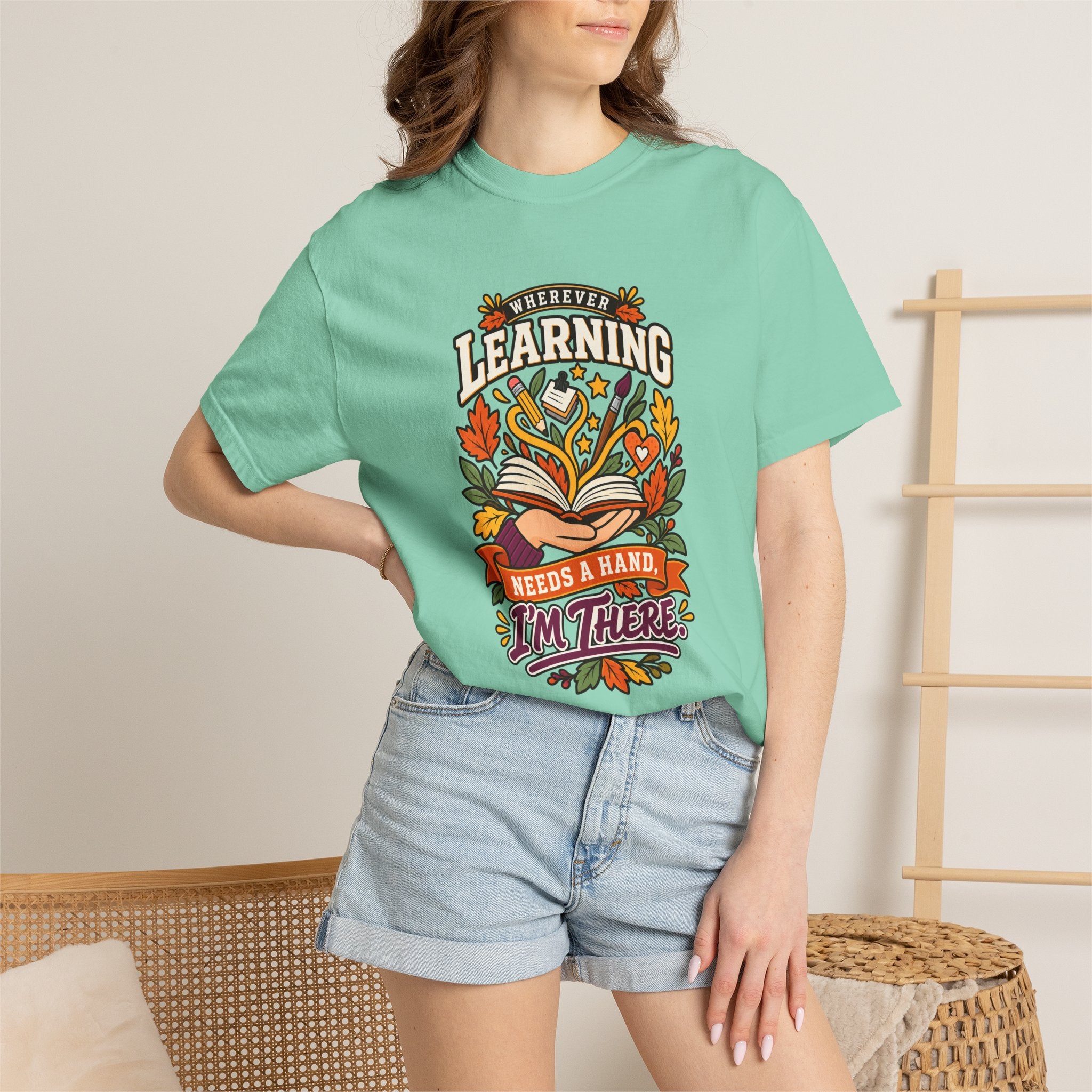 Wherever Learning Needs a Hand Teacher Heavyweight Tee 🍎📚