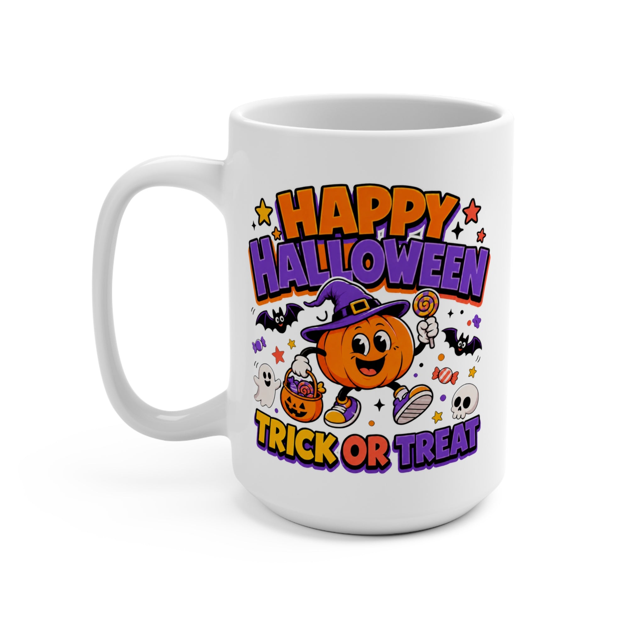 Happy Halloween Mug - Spooky Coffee Cup - Trick or Treat Ceramic Mug - Halloween Gift for Pumpkin Lovers