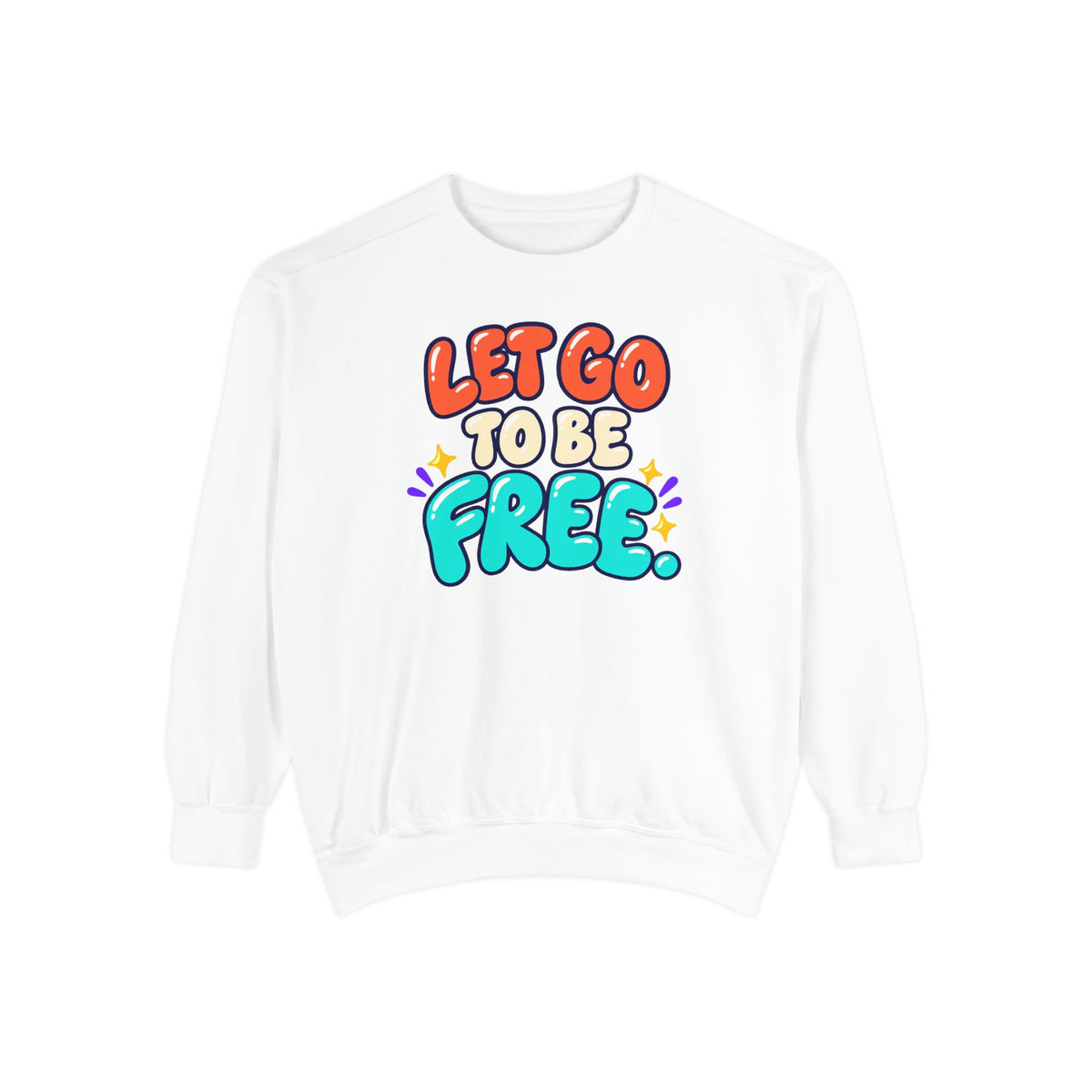 Let Go to Be Free Relaxed-Fit Sweatshirt — Lavender & Gray