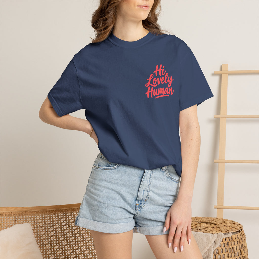 Hi Lovely Human Navy Garment-Dyed Comfort Colors® T-Shirt