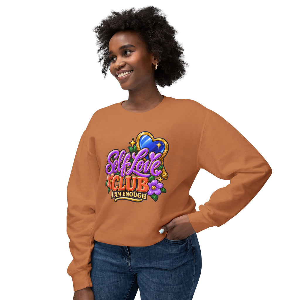 Self Love Club Sweatshirt — "I Am Enough" Graphic Crewneck 💙✨
