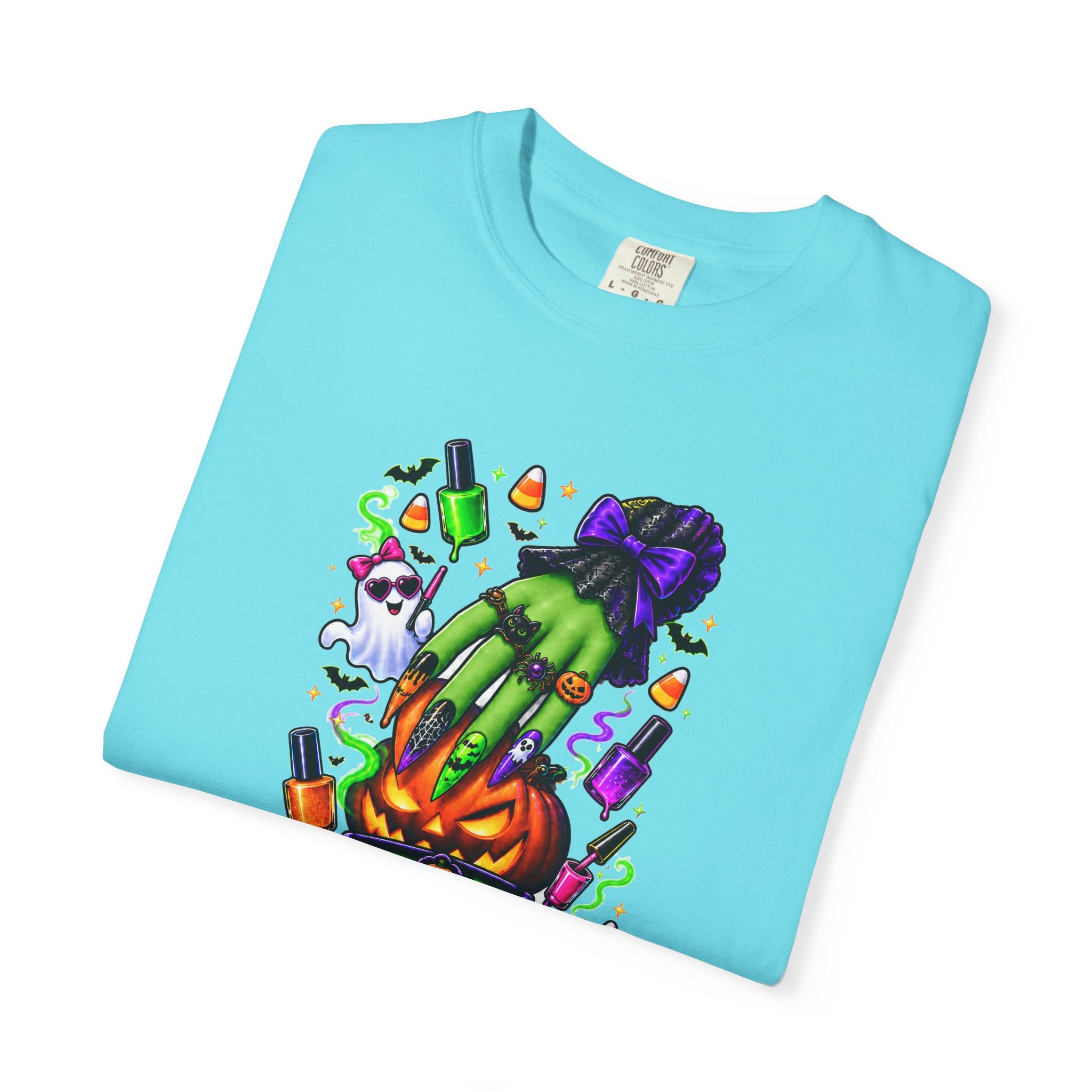 Nail Witch Halloween Tee – Adult Unisex Nail Tech & Beauty Salon Shirt