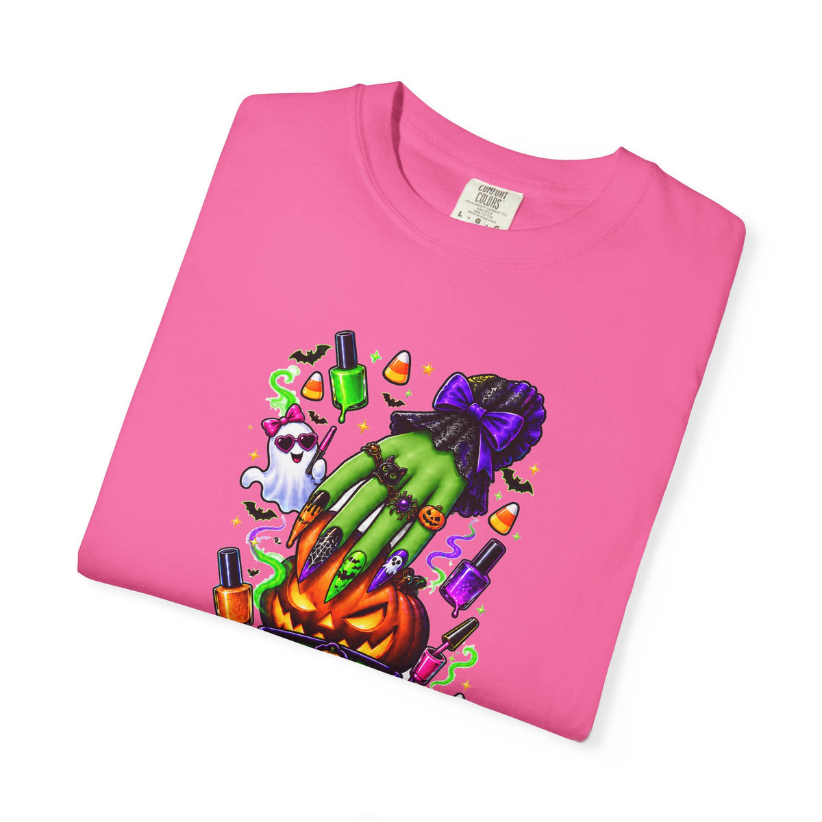 Nail Witch Halloween Tee – Adult Unisex Nail Tech & Beauty Salon Shirt