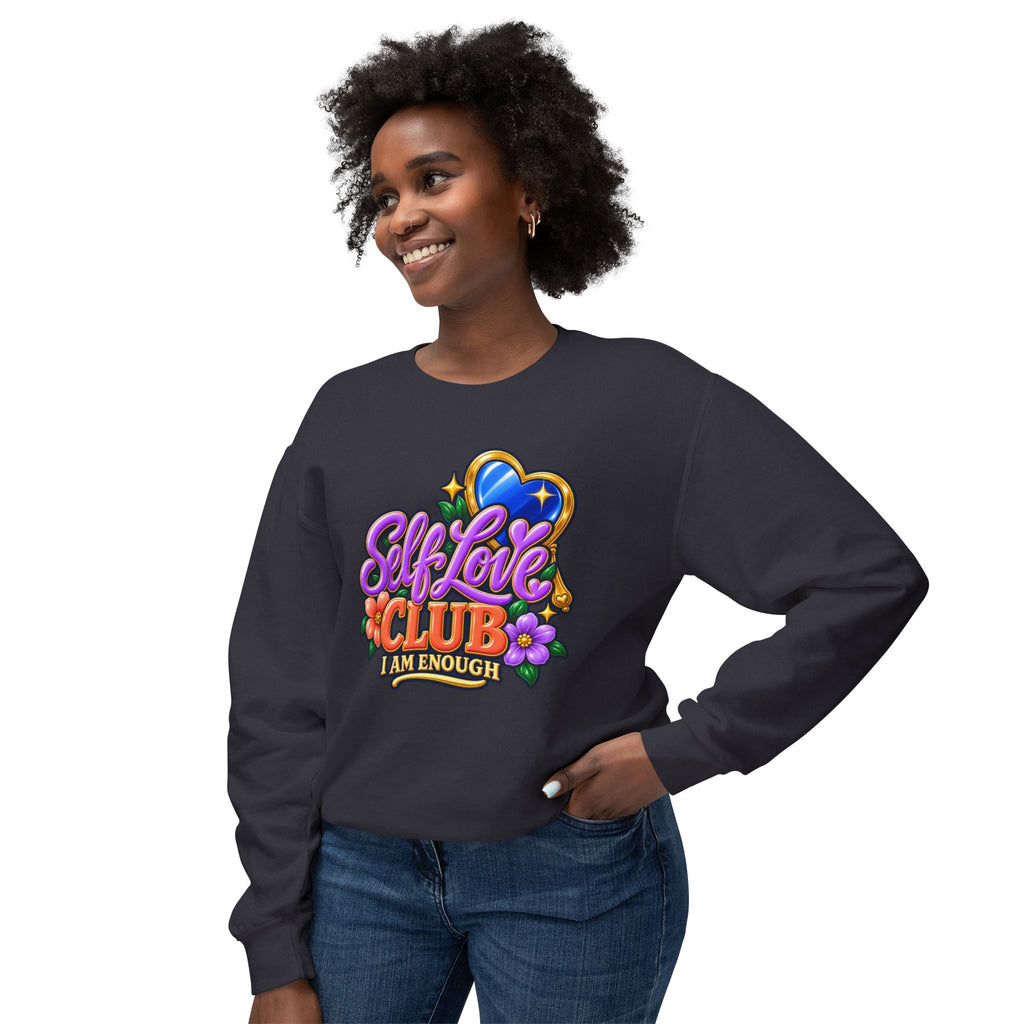 Self Love Club Sweatshirt — "I Am Enough" Graphic Crewneck 💙✨