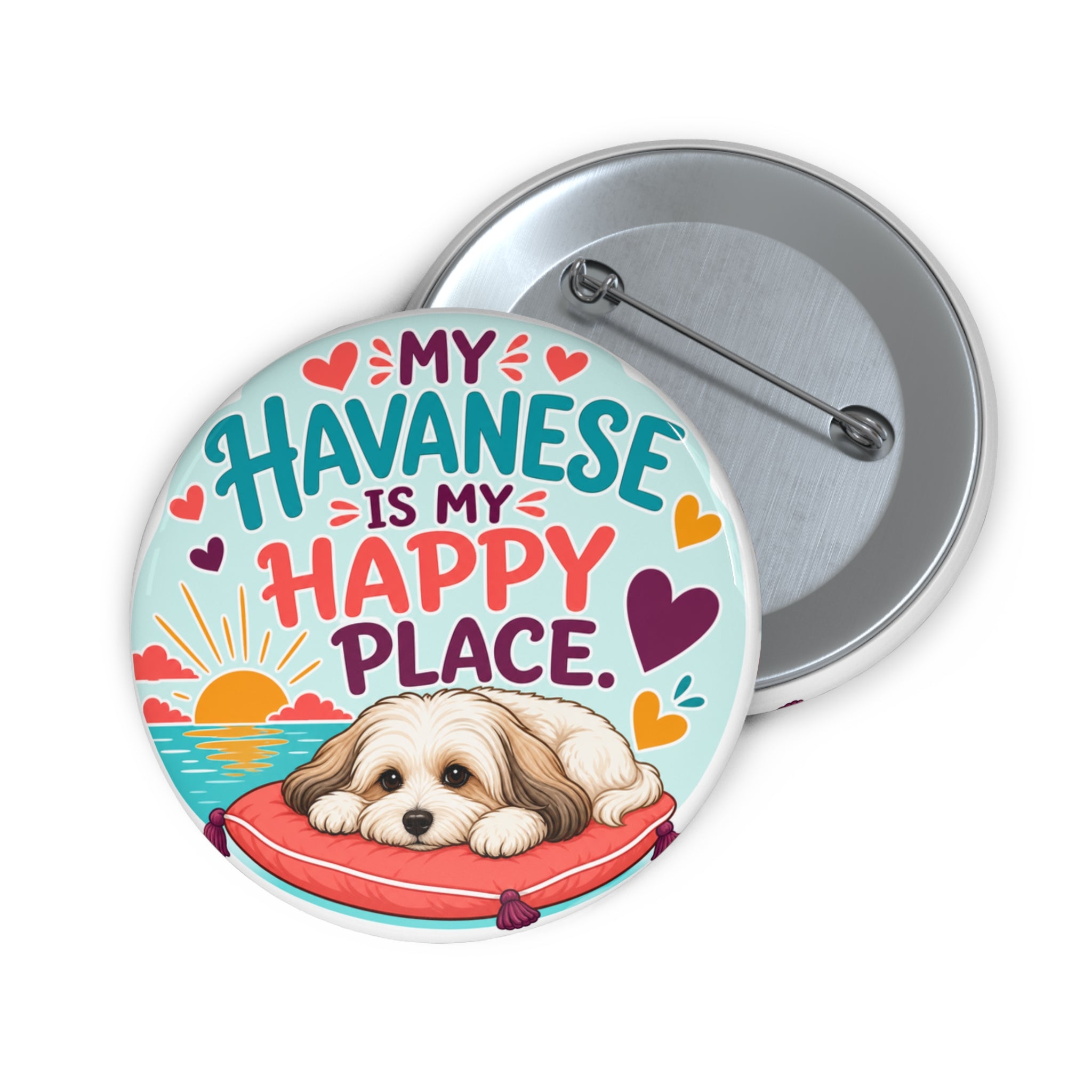 My Havanese Is My Happy Place Pin – Colorful Dog Lover Gift