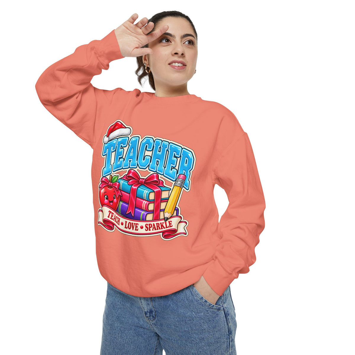Teach • Love • Sparkle Christmas Teacher Sweatshirt