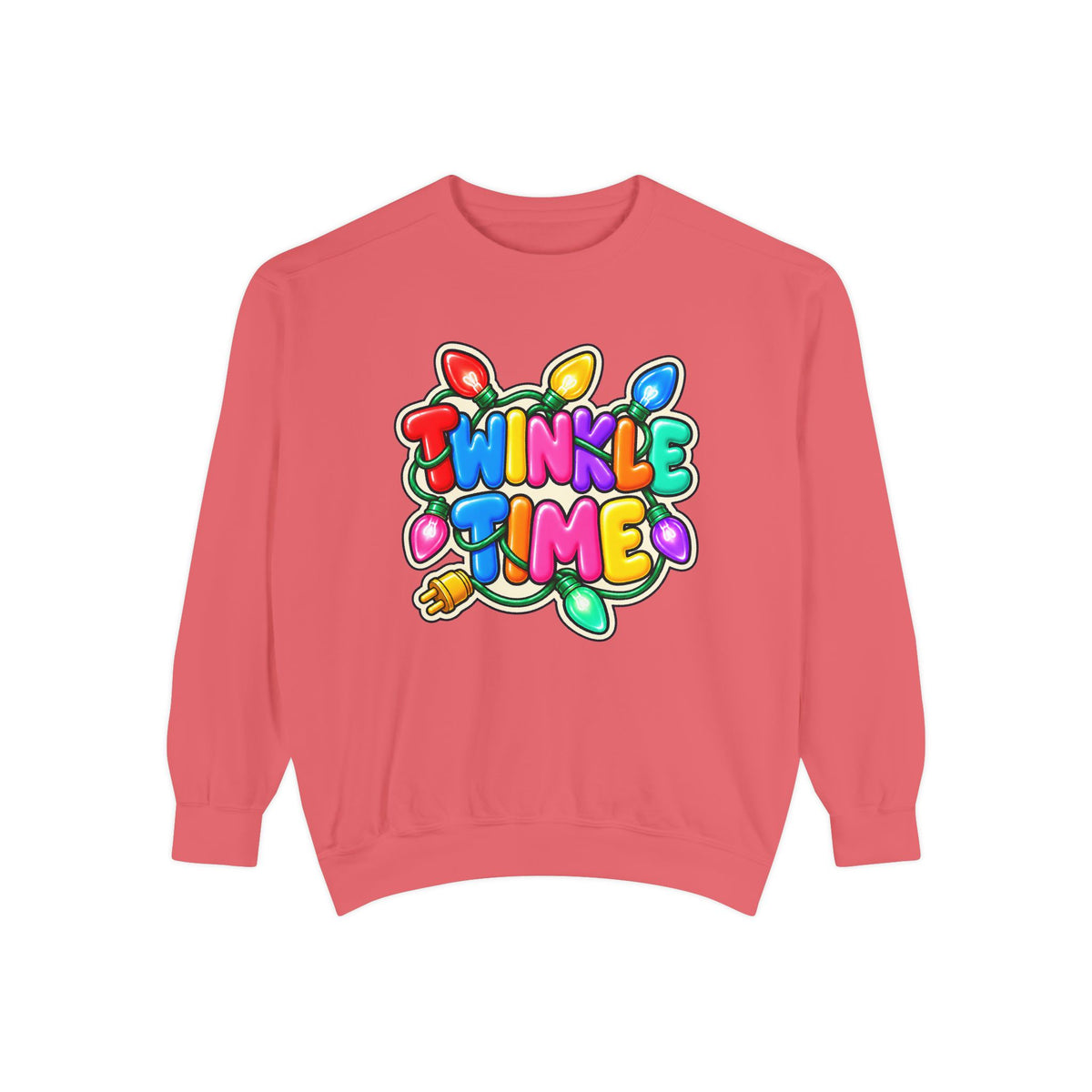 Twinkle Time Christmas - Colorful Holiday Light Graphic  Sweatshirt