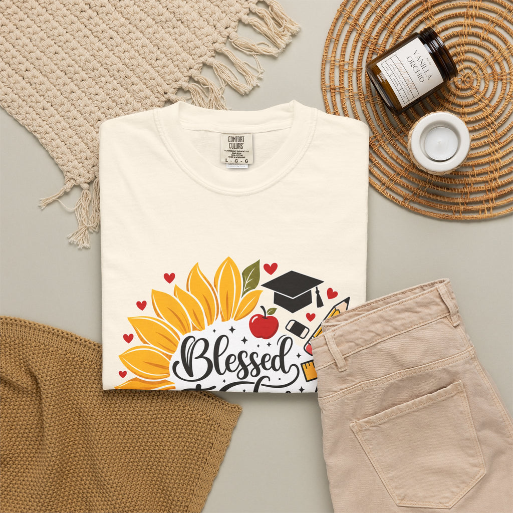 Blessed Teacher Heavyweight Tee 🌻📚✏️