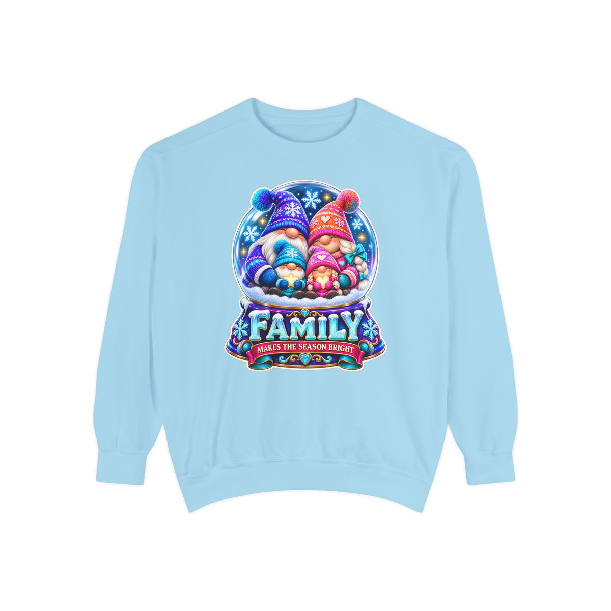Family Gnome Christmas Sweatshirt "Family Makes the Season Bright"