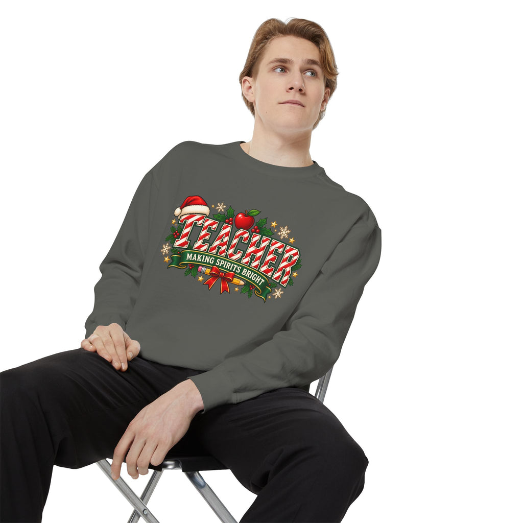 Teacher Making Spirits Bright Christmas Sweatshirt