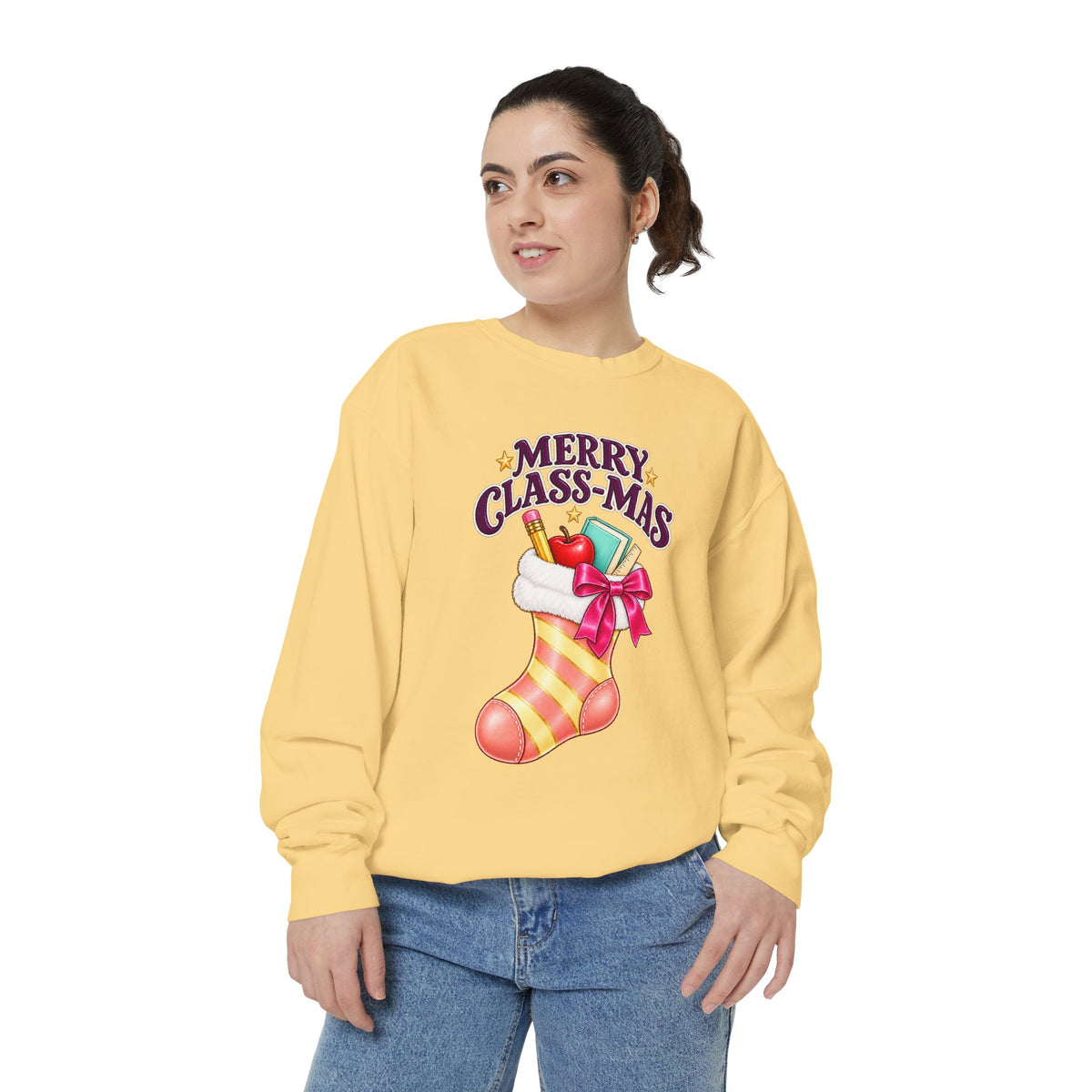 Merry Class-mas Sweatshirt – Cute Christmas Stocking Teacher Holiday Sweater