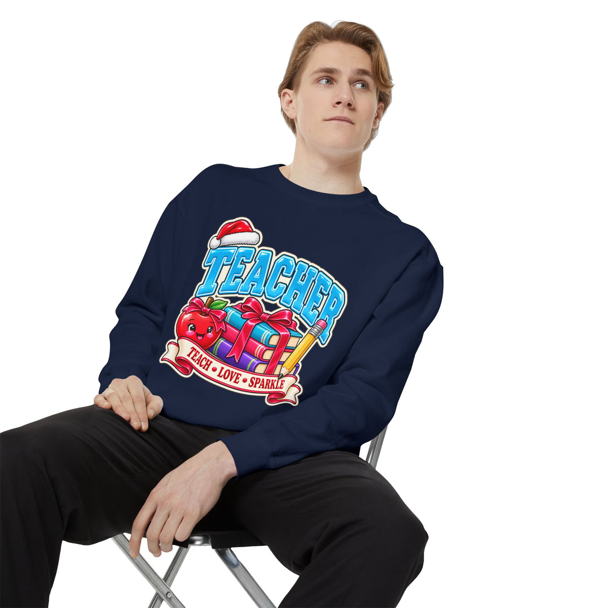 Teach • Love • Sparkle Christmas Teacher Sweatshirt